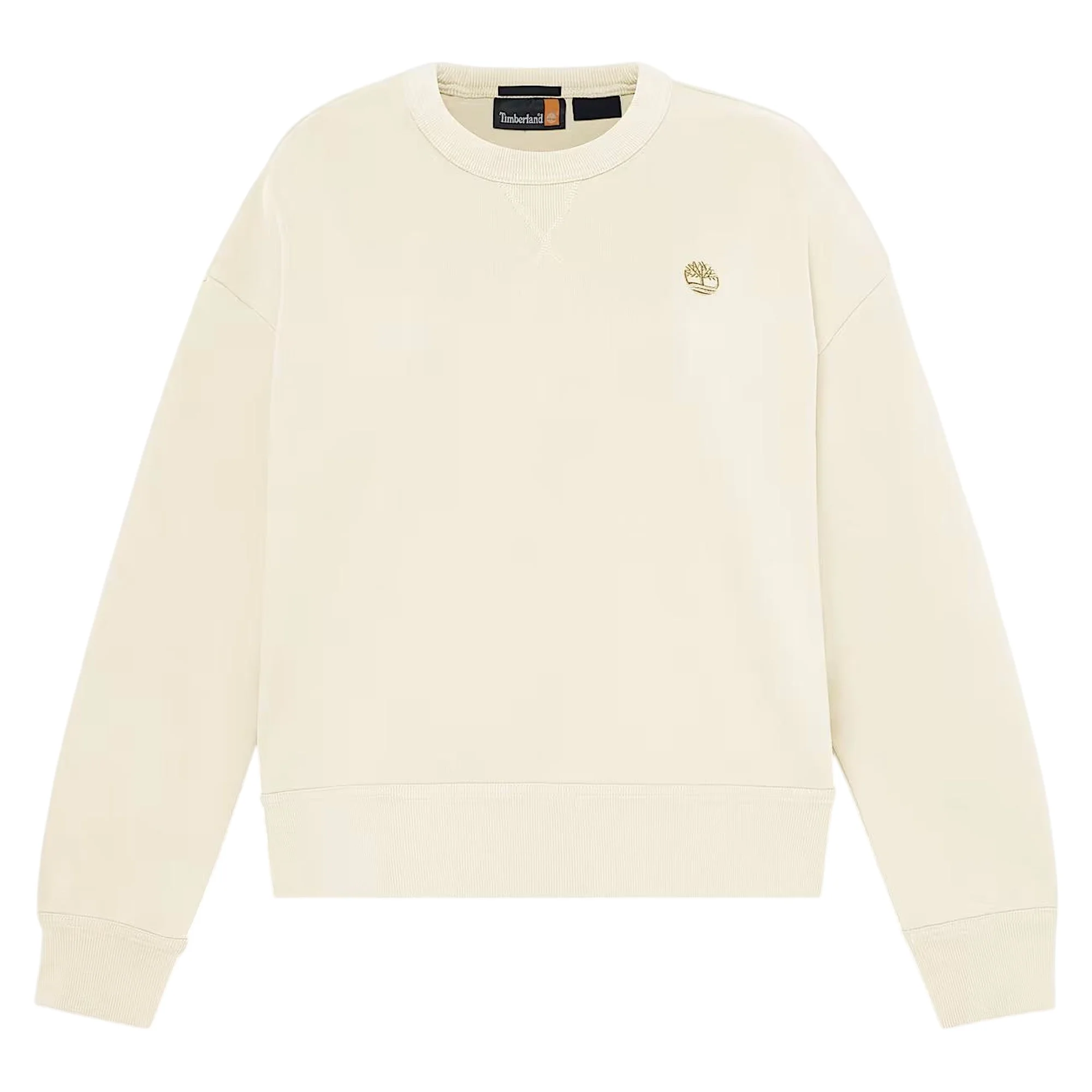 Felpa Lush girocollo in cotone da donna in beige