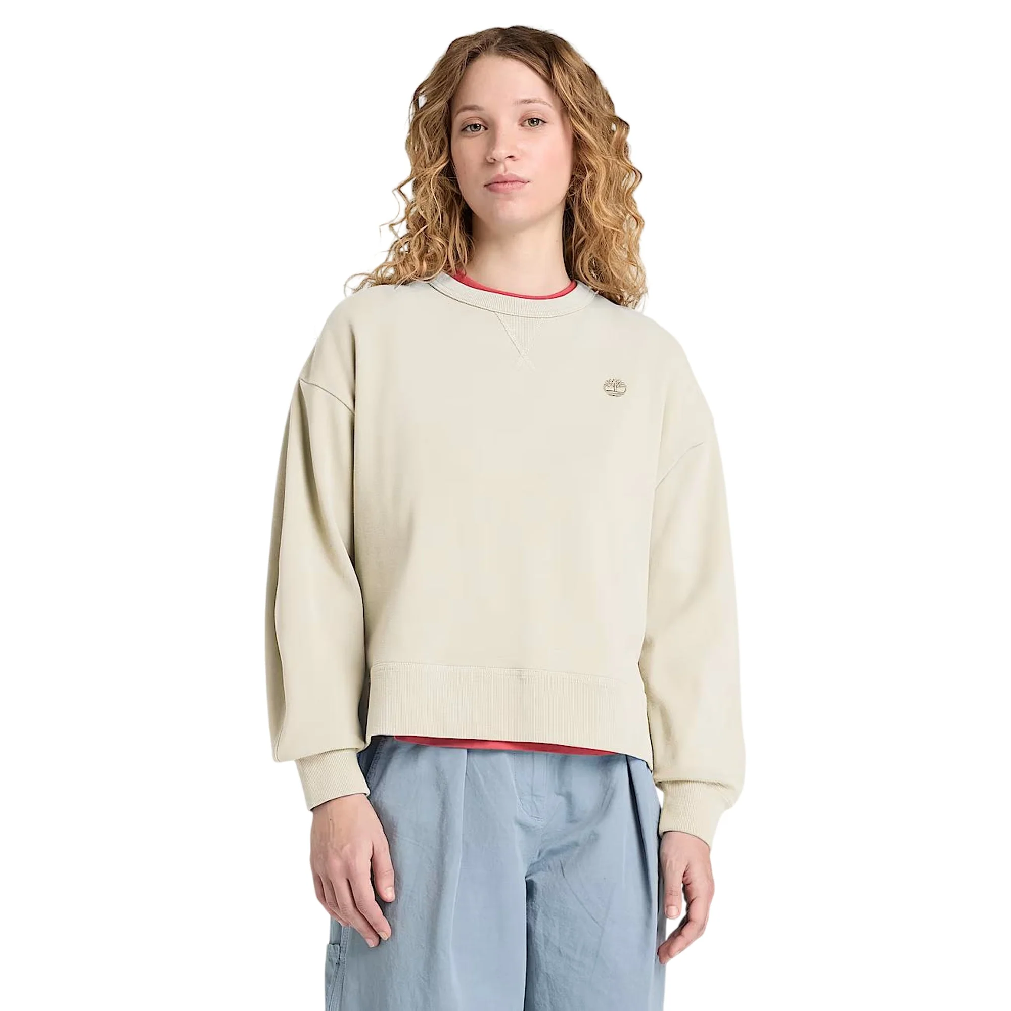 Felpa Lush girocollo in cotone da donna in beige - Image 2
