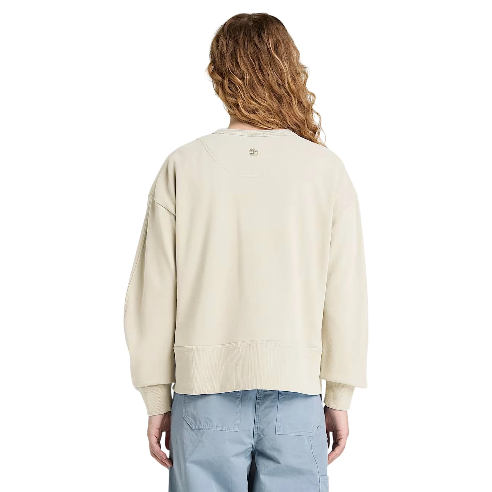 Felpa Lush girocollo in cotone da donna in beige - Image 4