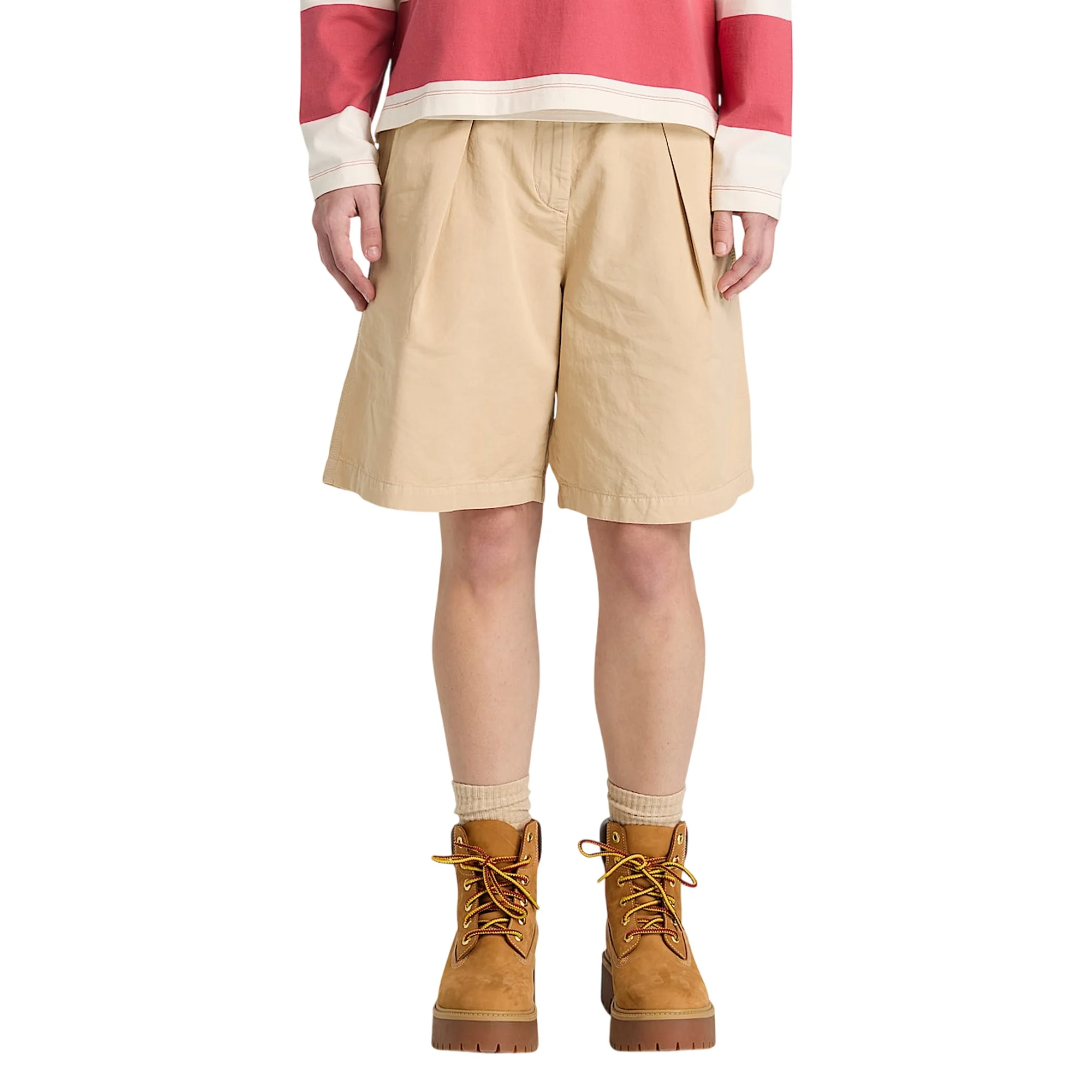 Bermuda Donna in cotone e lino Beige - Image 2