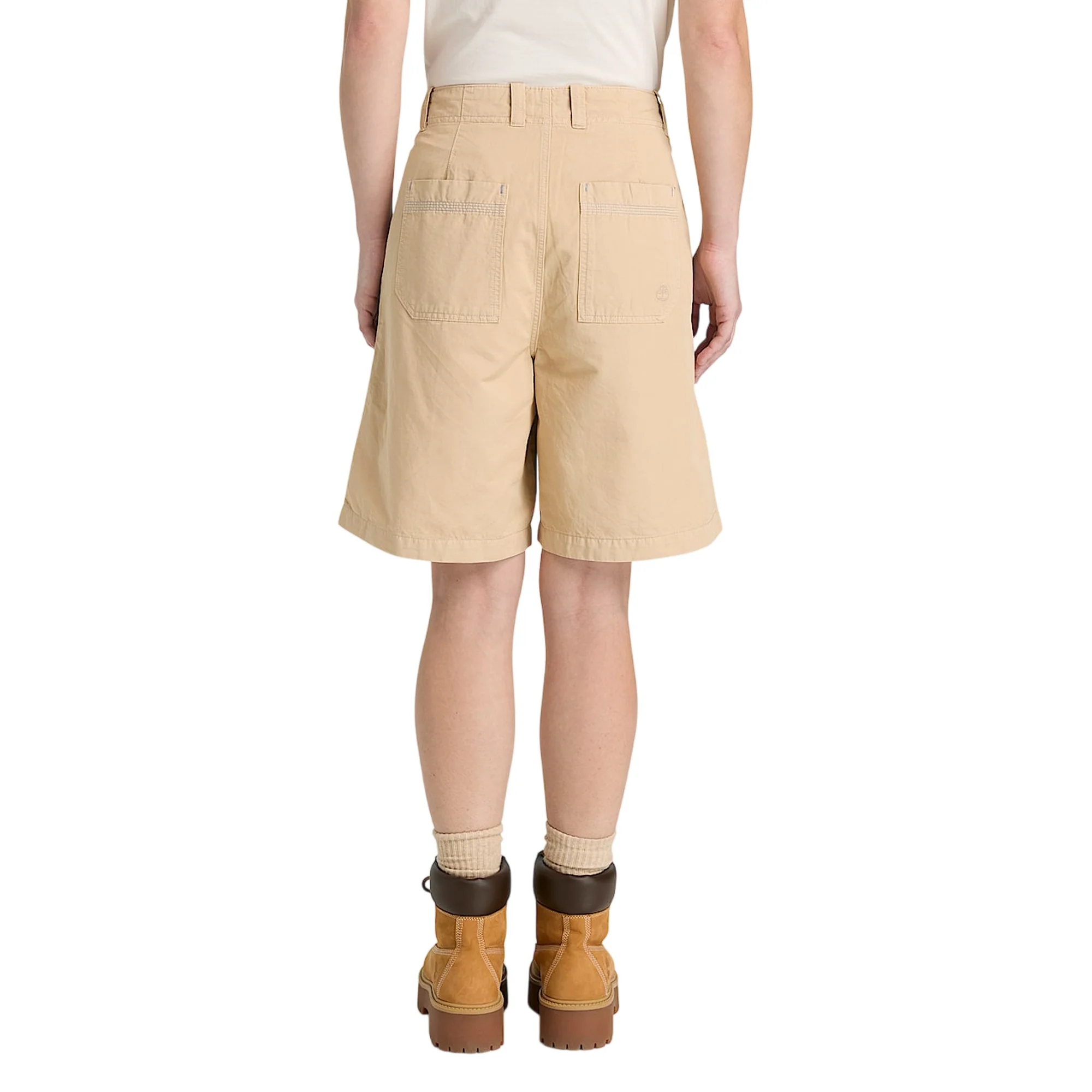 Bermuda Donna in cotone e lino Beige - Image 3