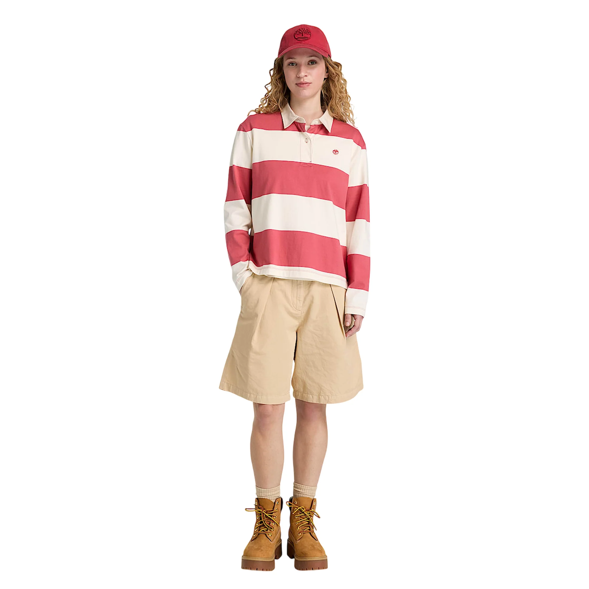 Bermuda Donna in cotone e lino Beige - Image 4