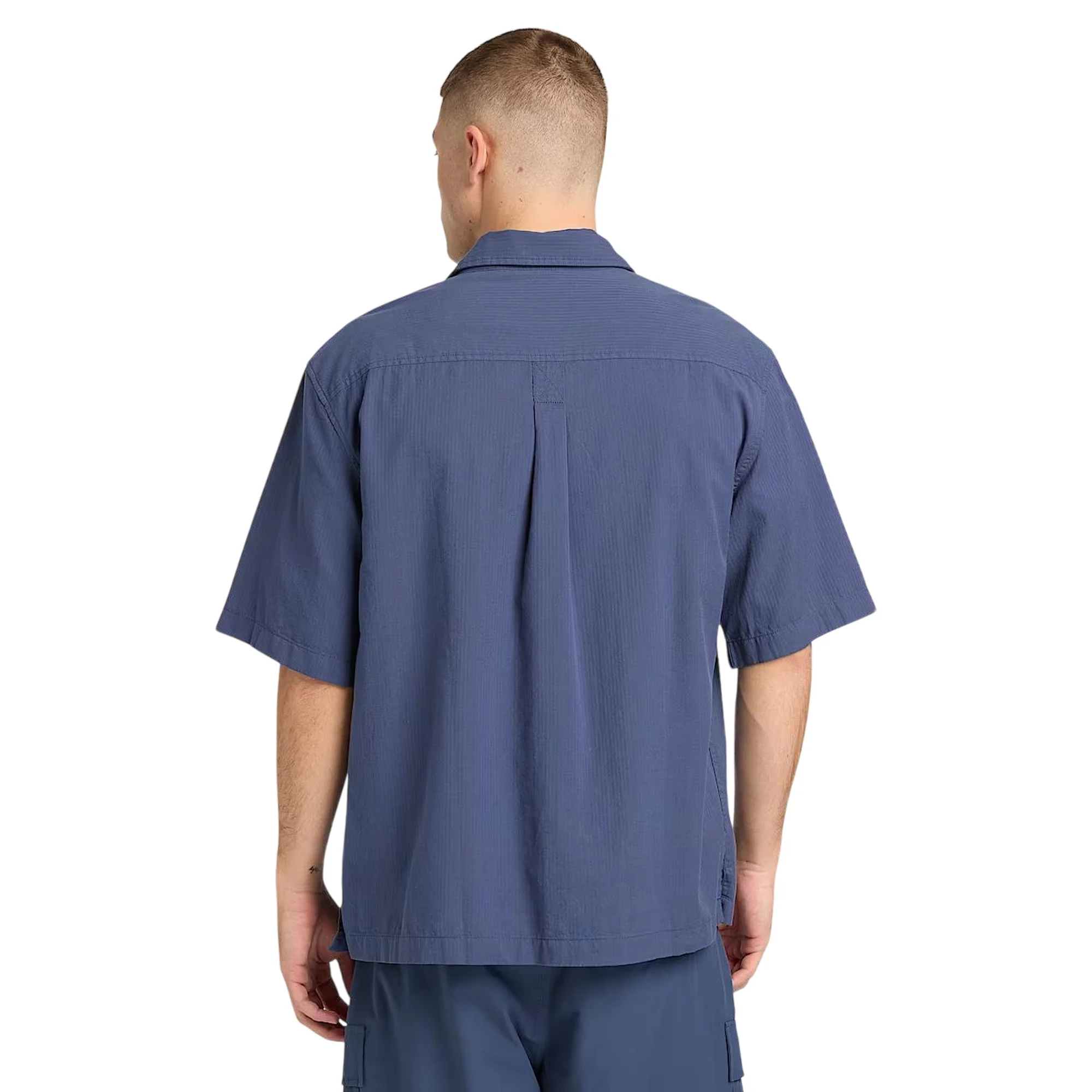 Camicia Uomo manica corta con taschino Blu - Image 3