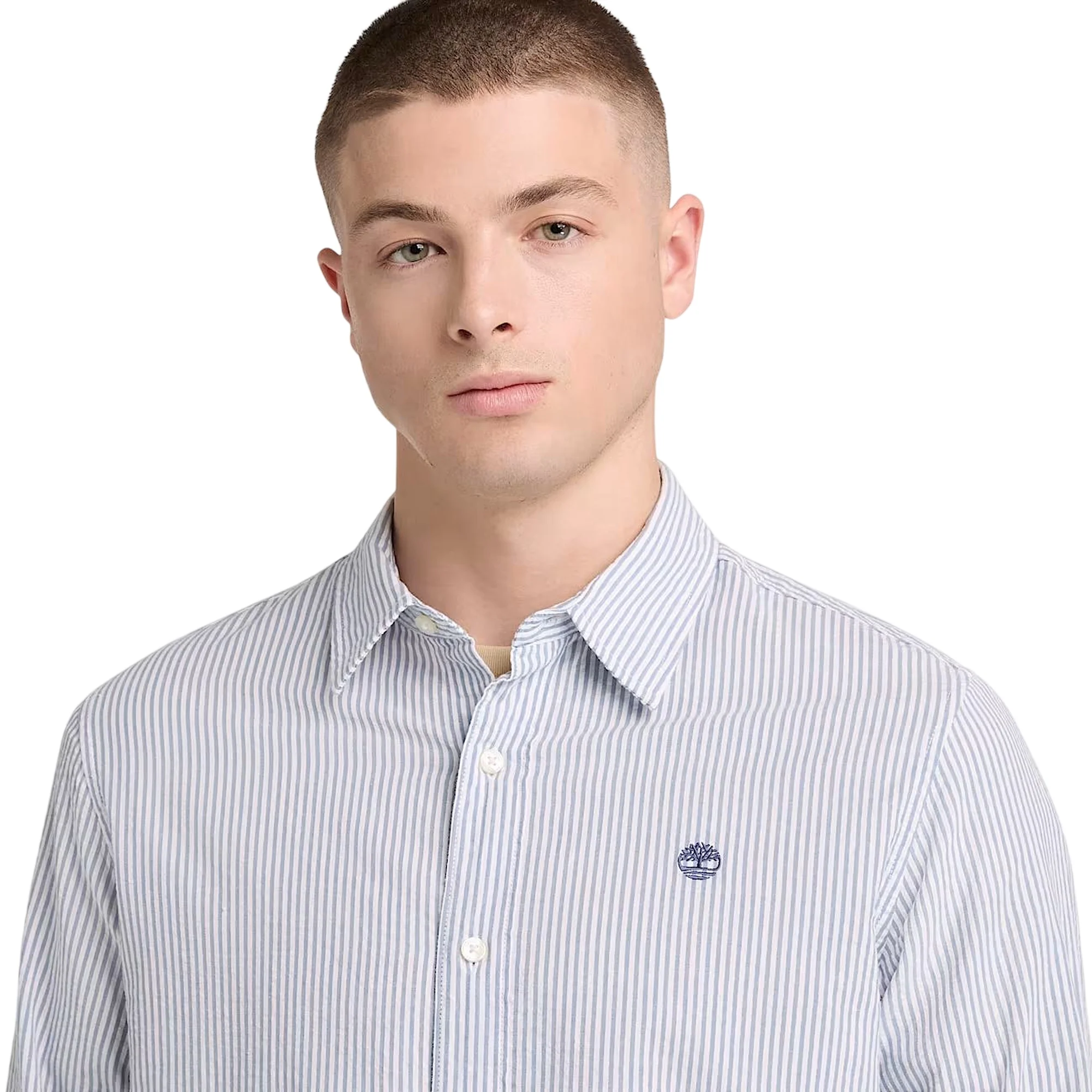 Camicia Seersucker a Righe Uomo blu - Image 3