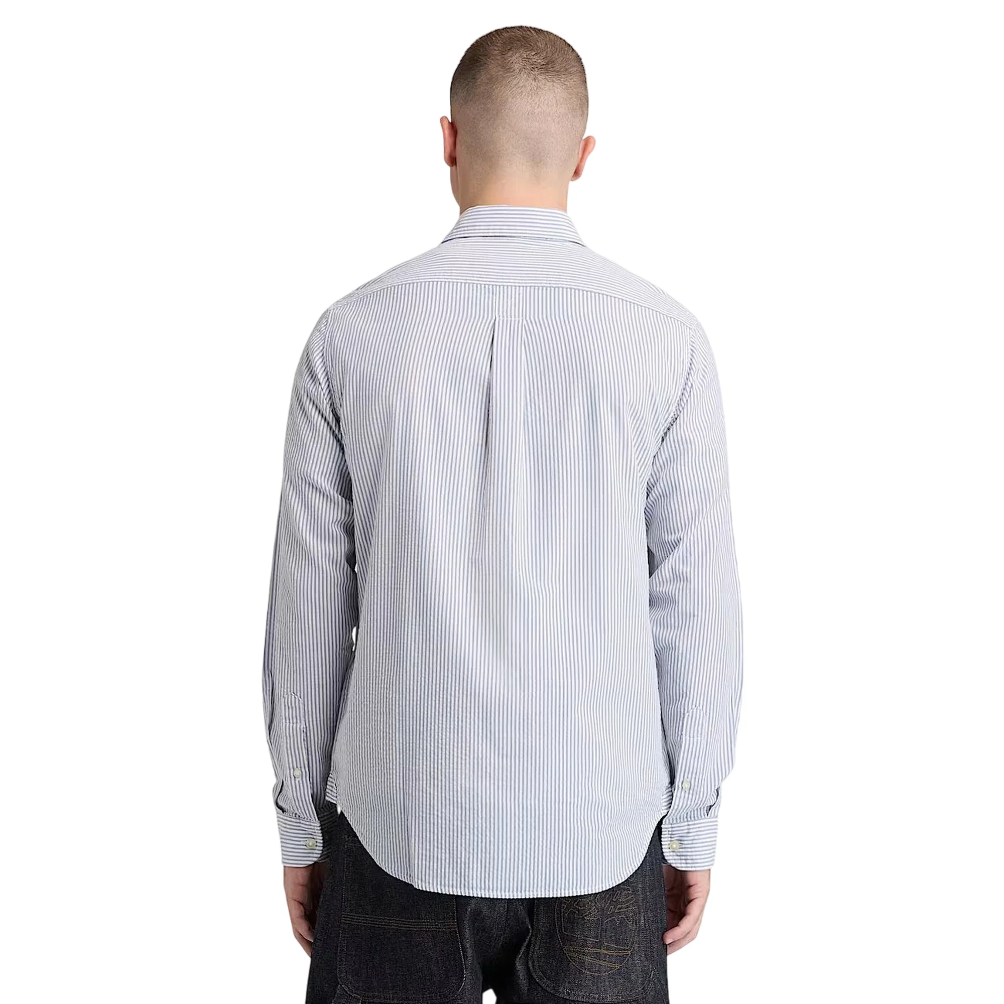 Camicia Seersucker a Righe Uomo blu - Image 4