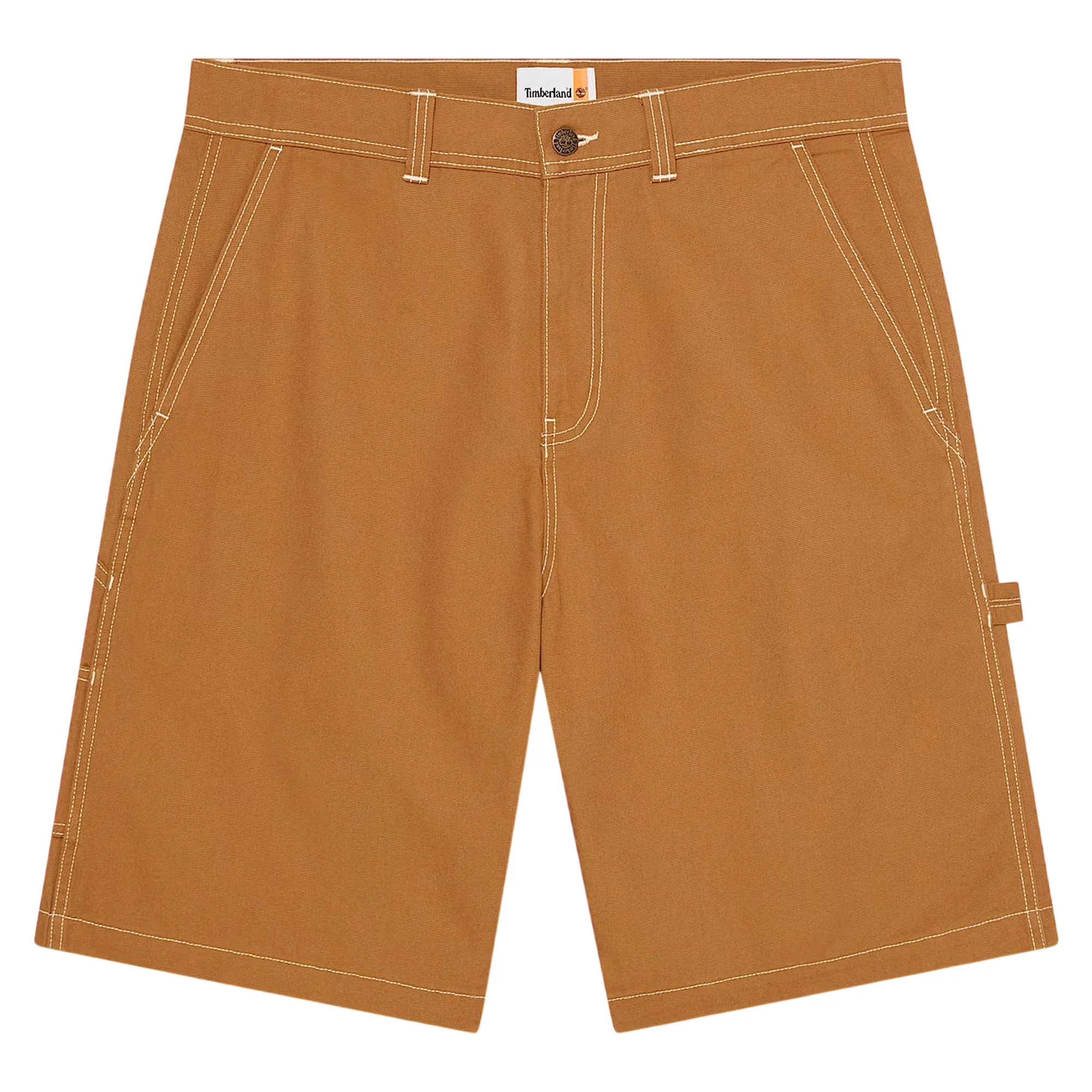 Shorts Unisex stile carpentiere effetto lavato Giallo
