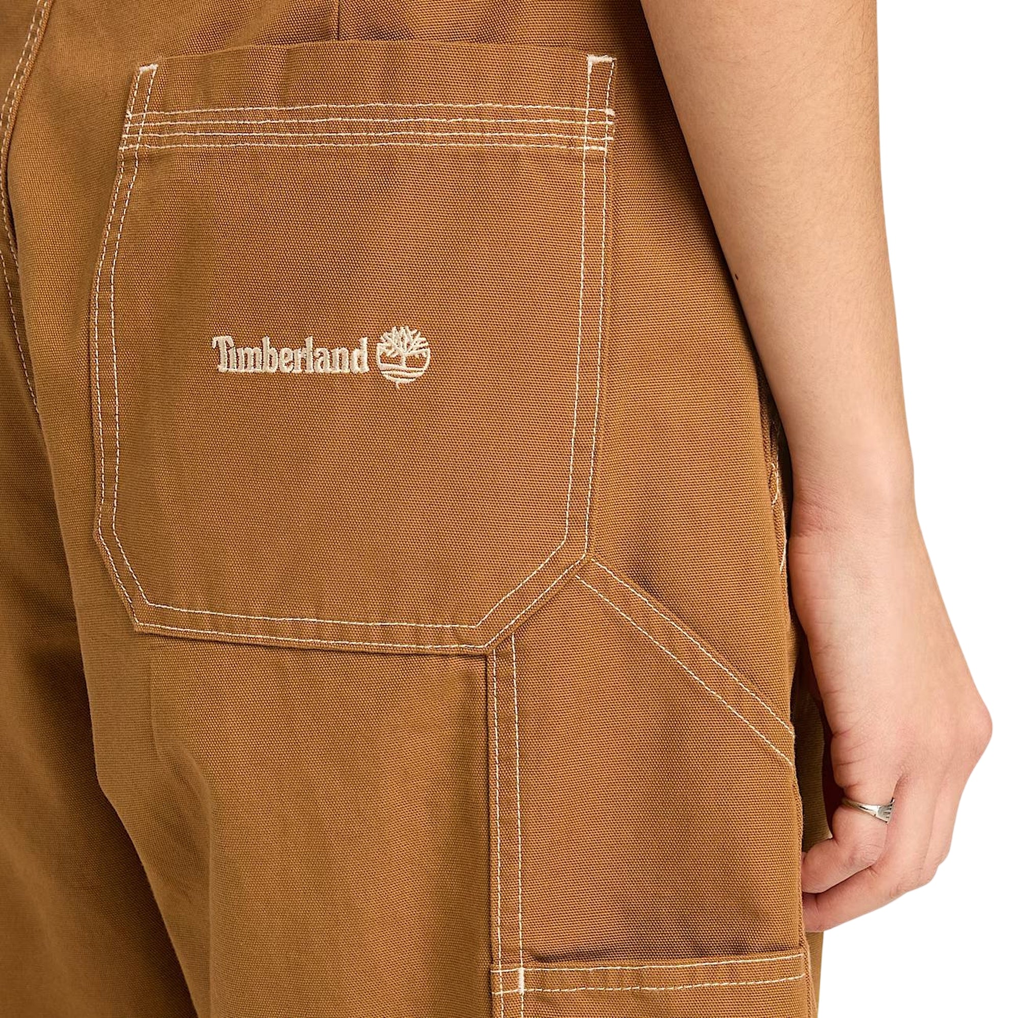 Shorts Unisex stile carpentiere effetto lavato Giallo - Image 4
