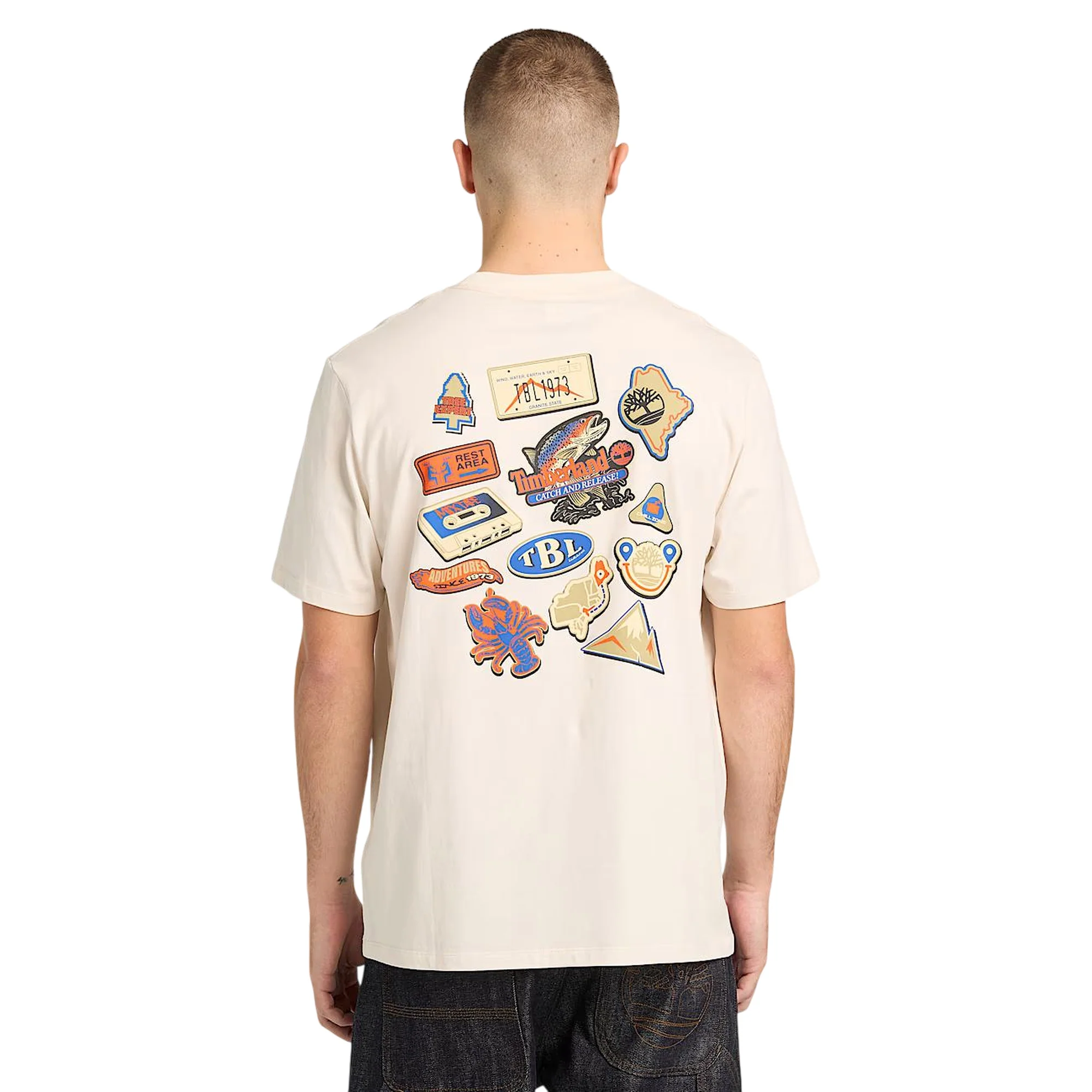 T-shirt con grafica da uomo in bianco - Image 4