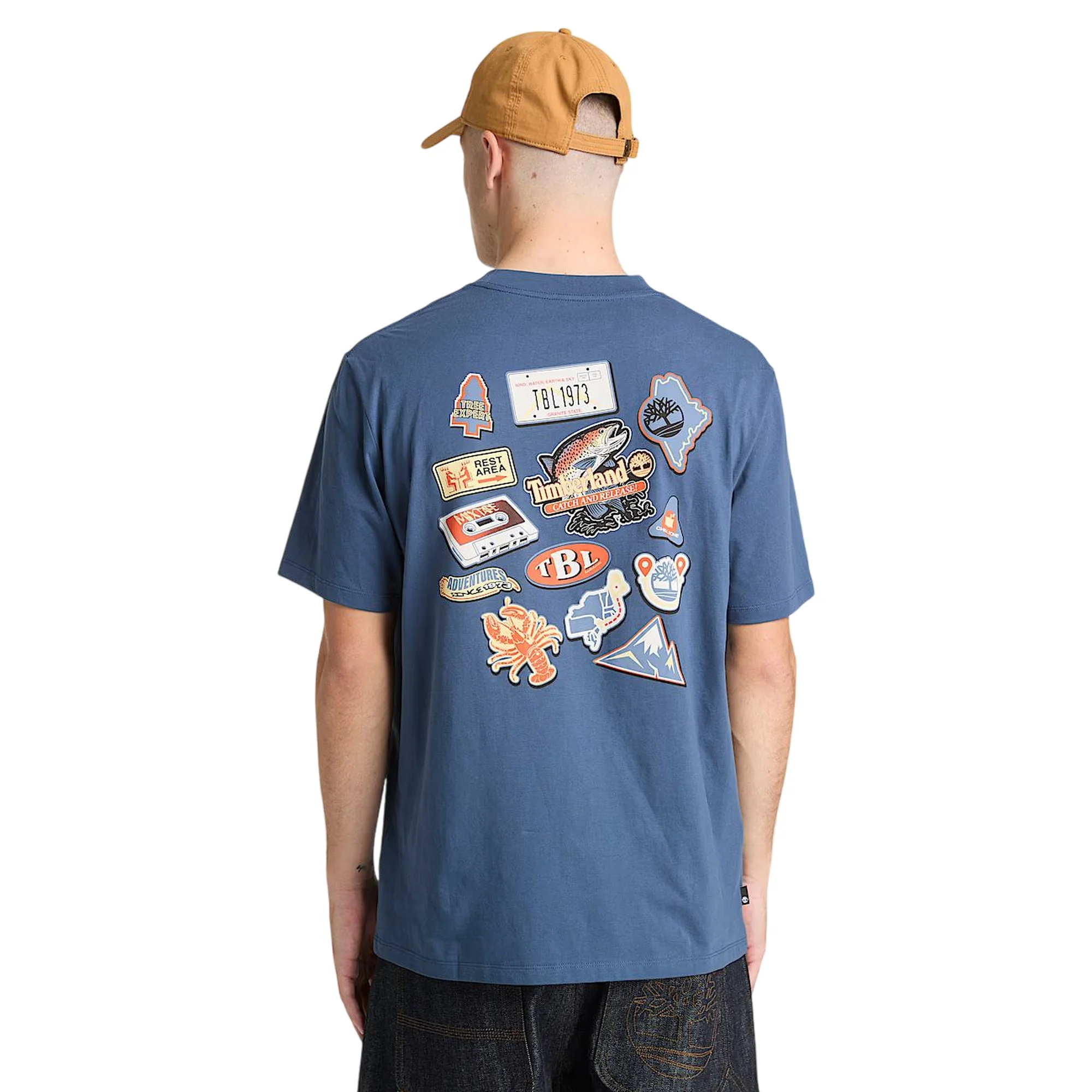 T-shirt con grafica da uomo in blu chiaro - Image 4