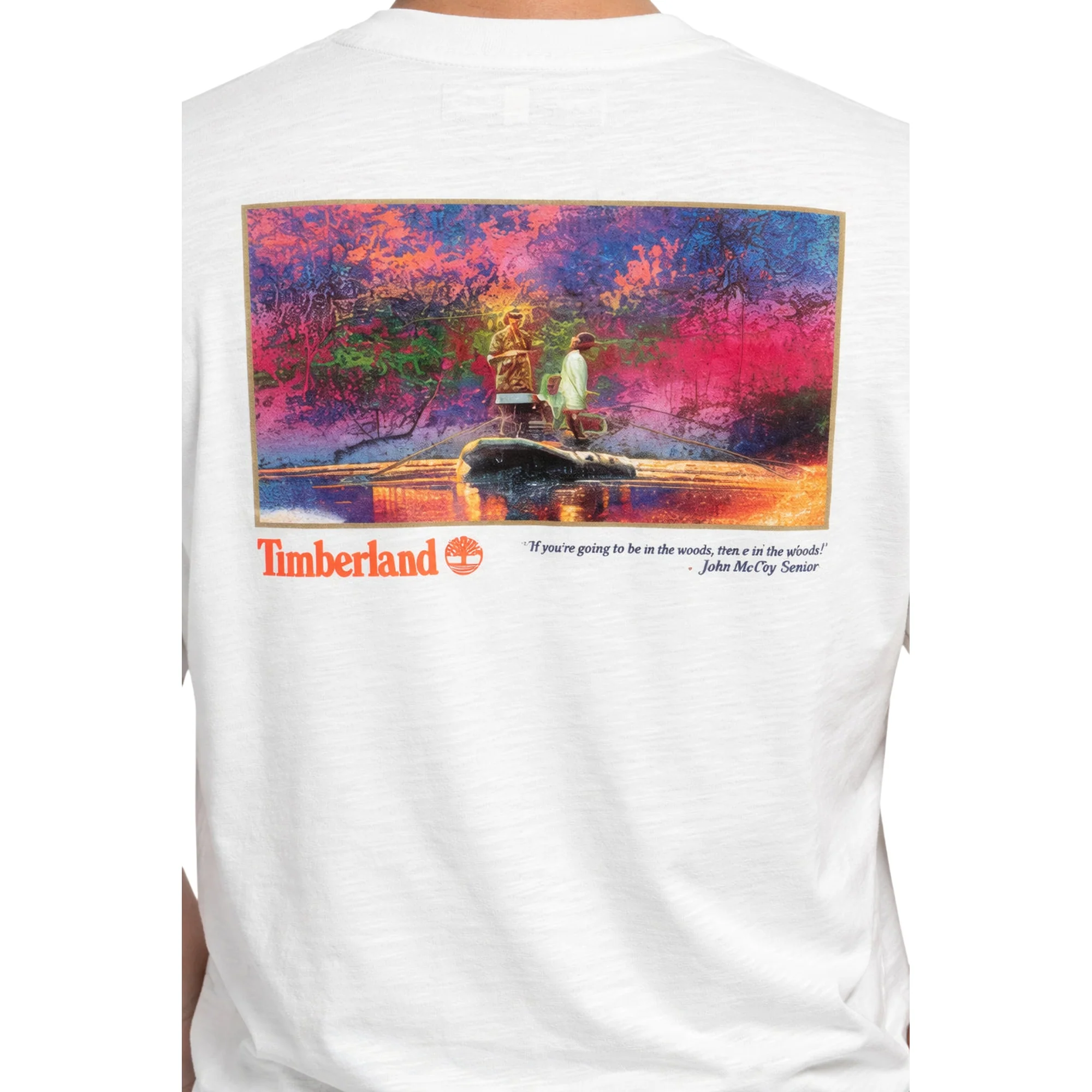 T-shirt Uomo bianca con stampa Fishing - Image 3