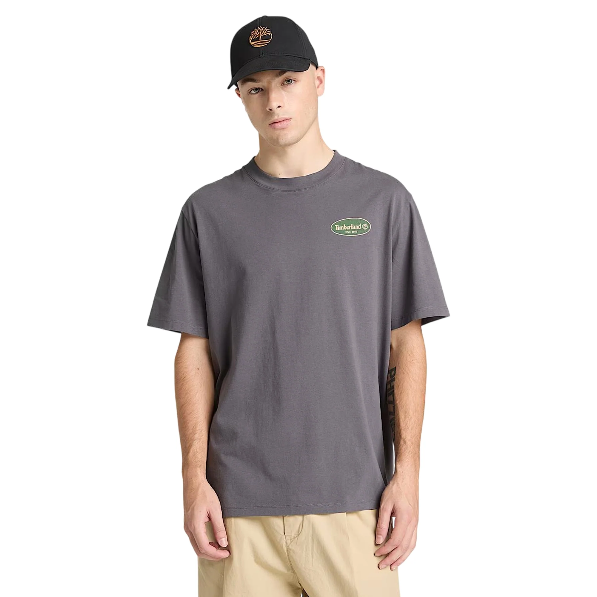 TIMBERLAND T-Shirt Grafica Gas Station Grigia Uomo - Image 2