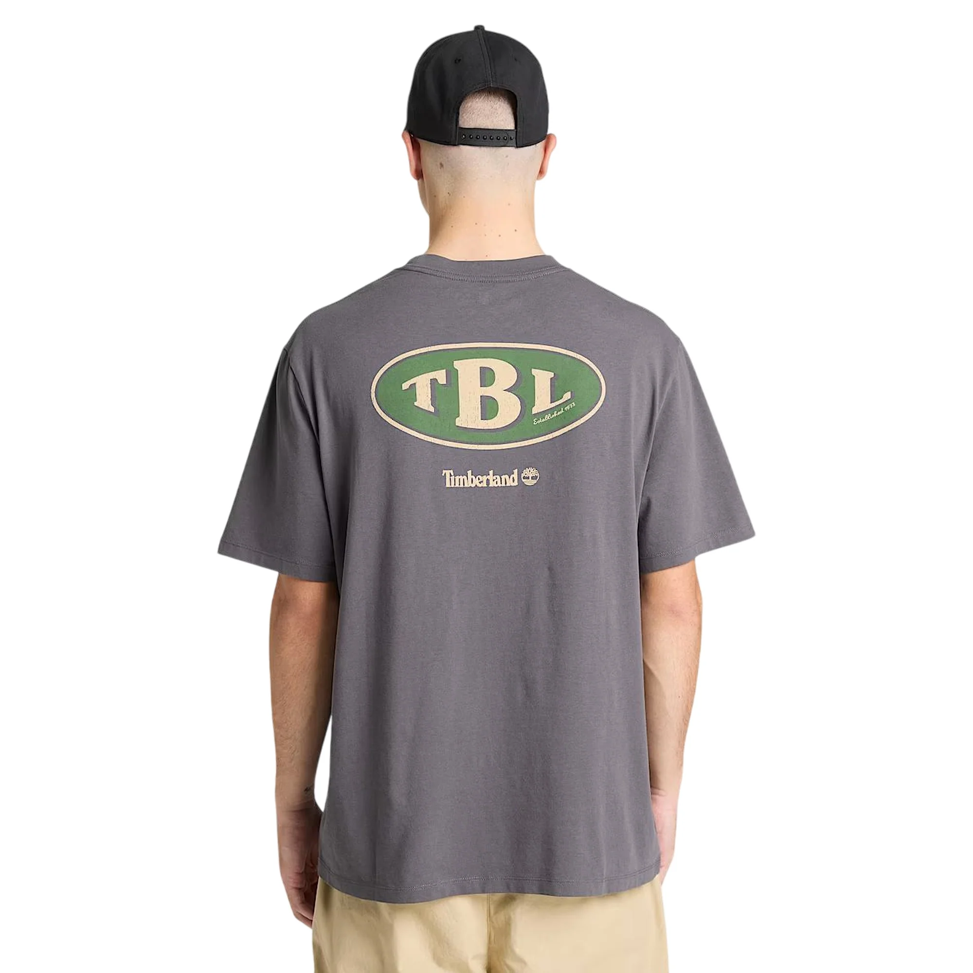 TIMBERLAND T-Shirt Grafica Gas Station Grigia Uomo - Image 3