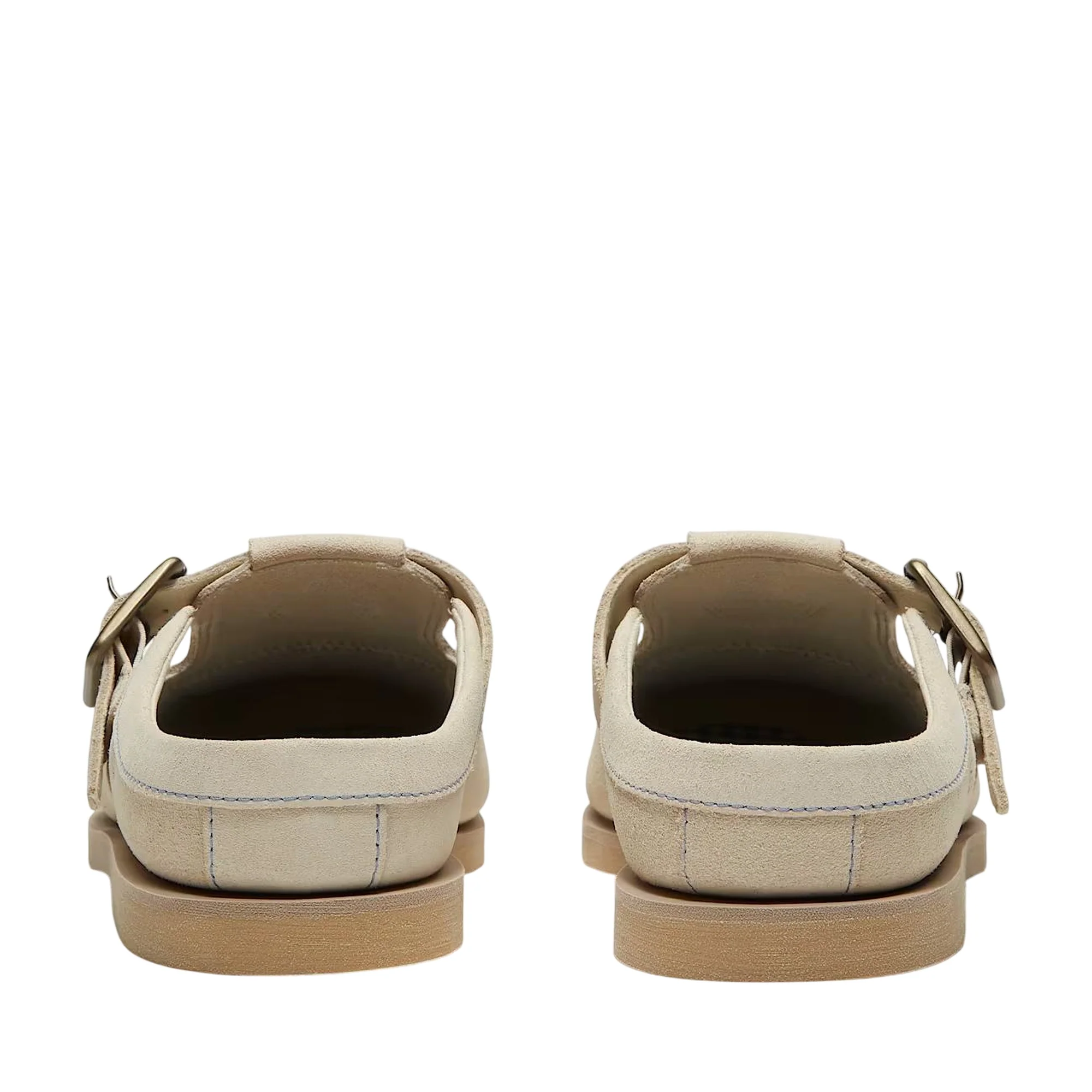 Mocassini da barca di pelle da donna in beige chiaro - Image 3