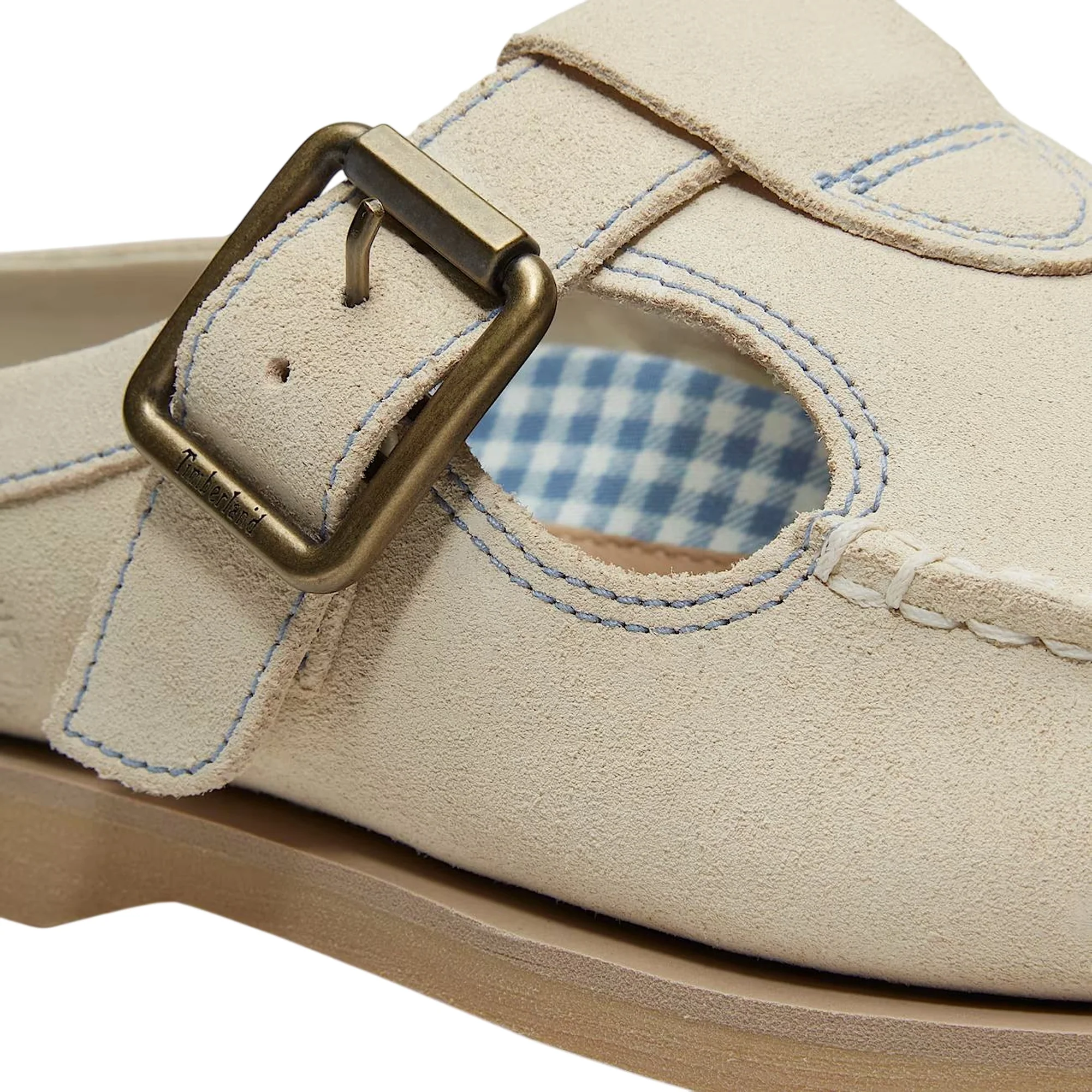 Mocassini da barca di pelle da donna in beige chiaro - Image 4