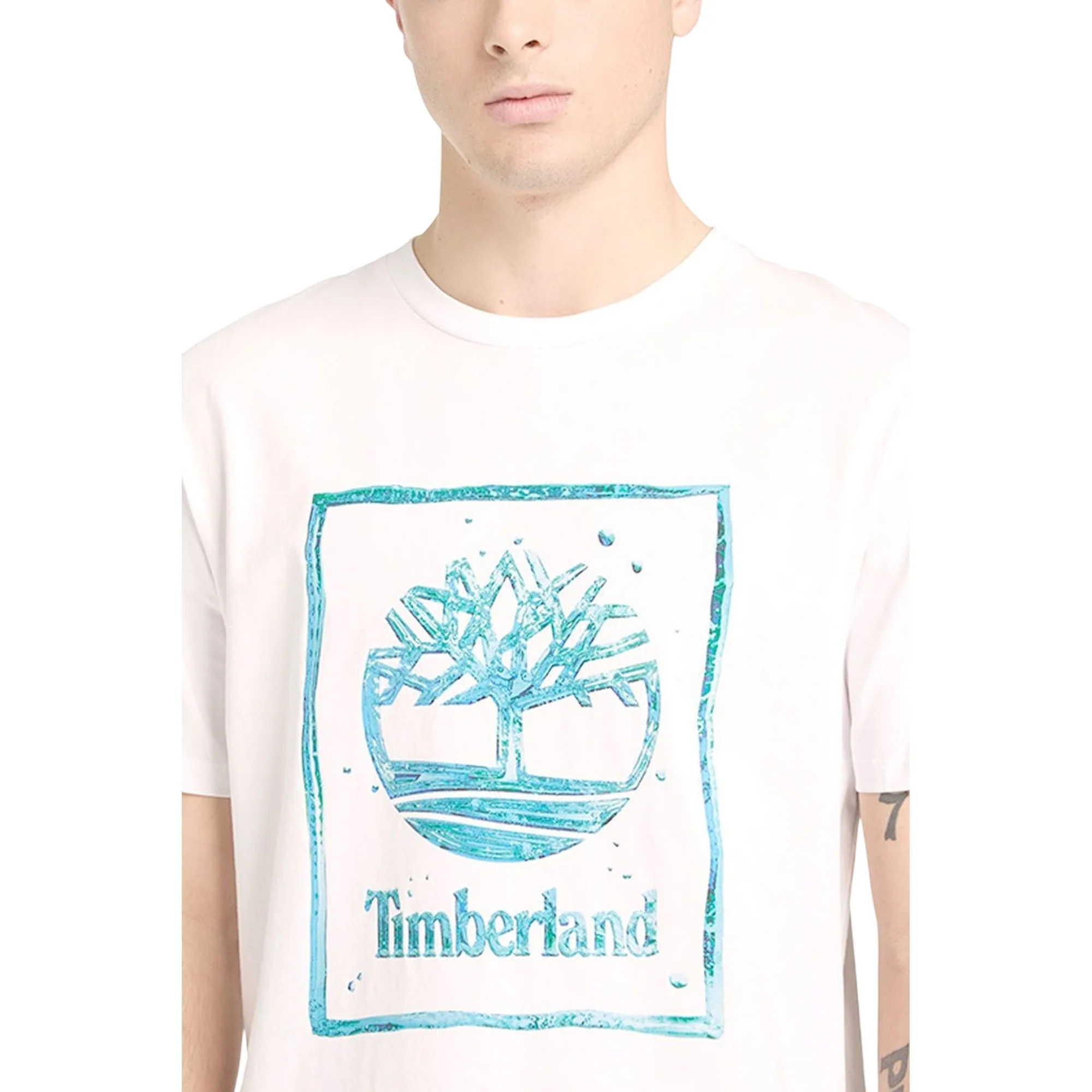 T-shirt da Uomo bianca con Logo centrale - Image 2