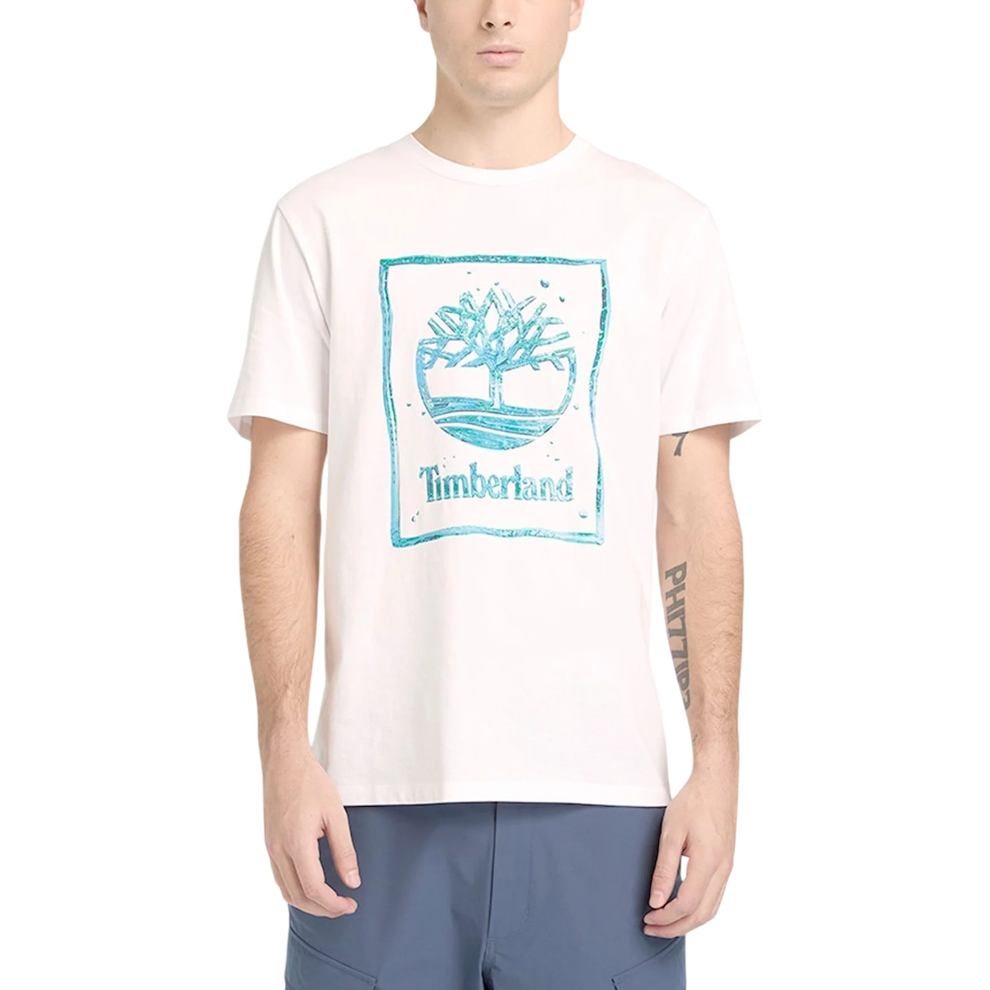 T-shirt da Uomo bianca con Logo centrale - Image 3