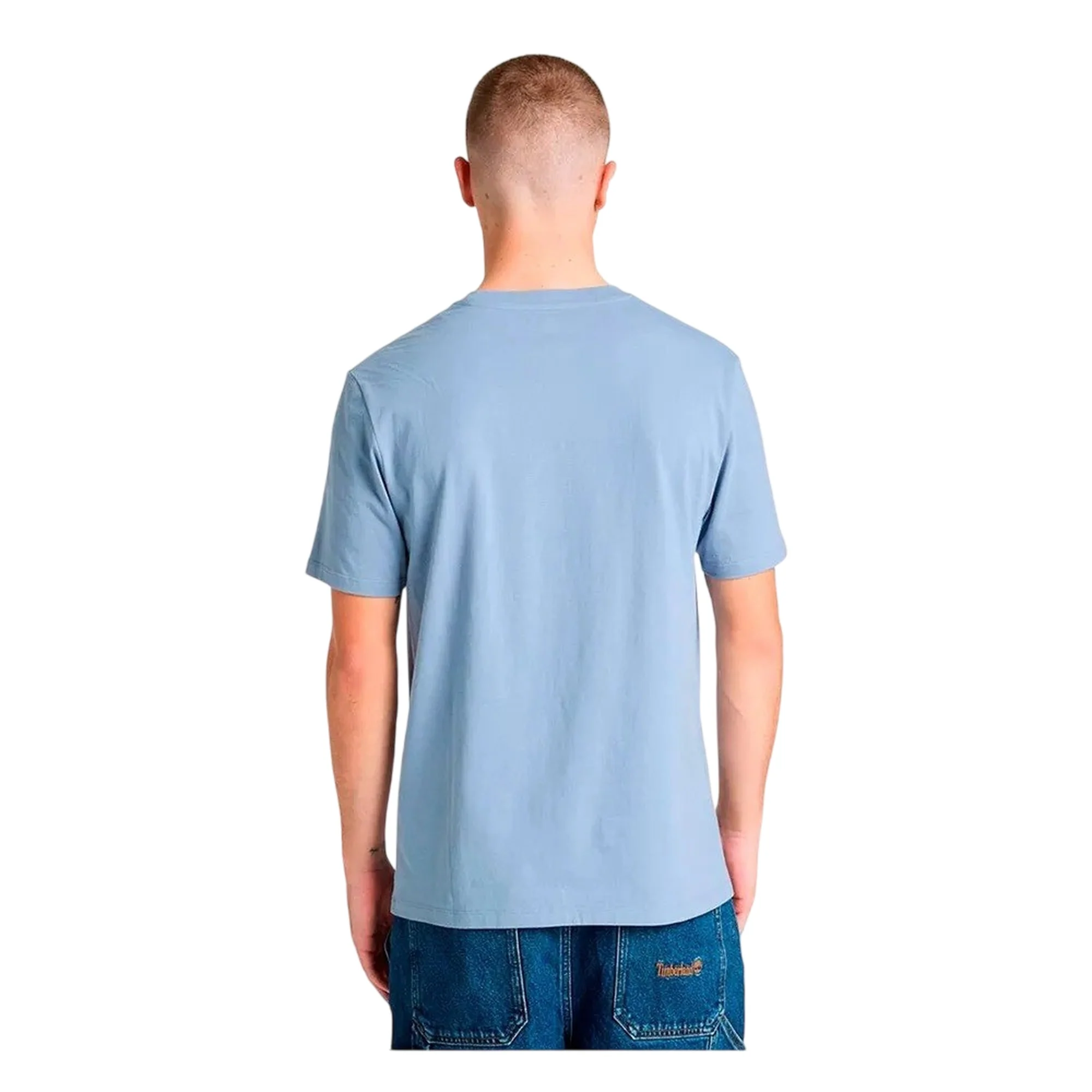 T-shirt da uomo azzurra con logo centrale - Image 4