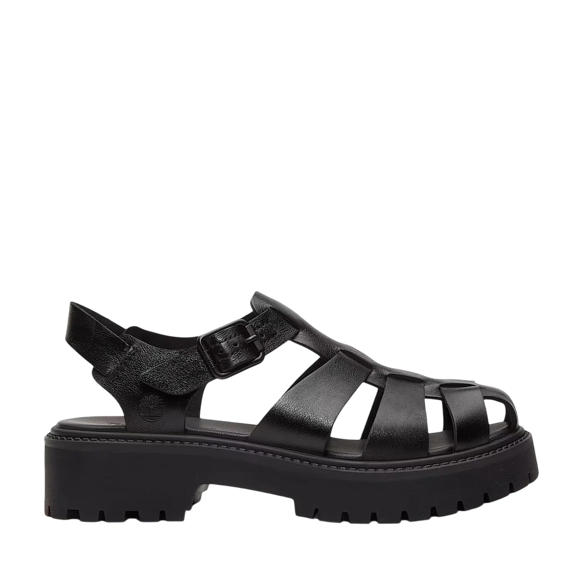 Sandalo Fisherman Donna con plateau Stone Street Nero