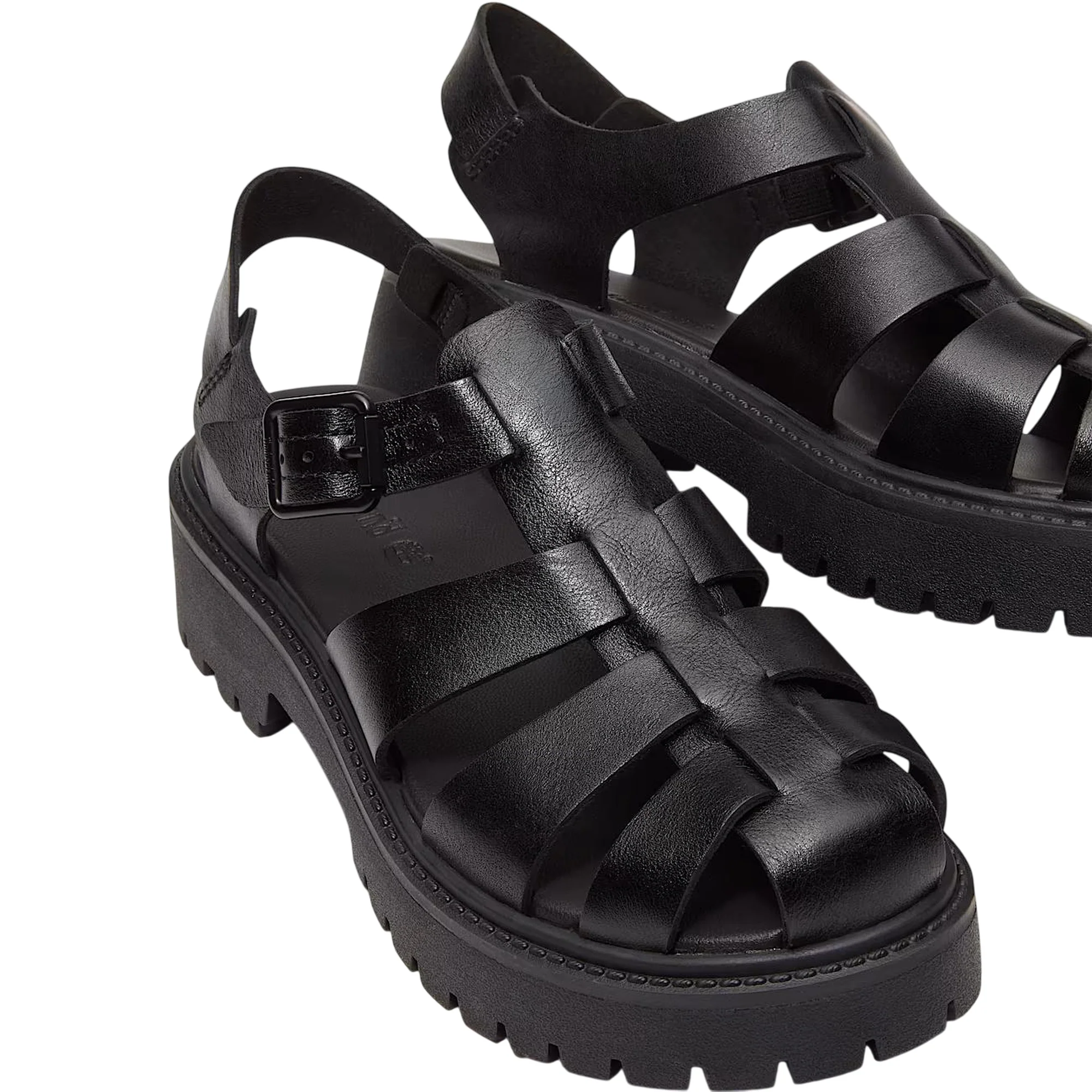 Sandalo Fisherman Donna con plateau Stone Street Nero - Image 4