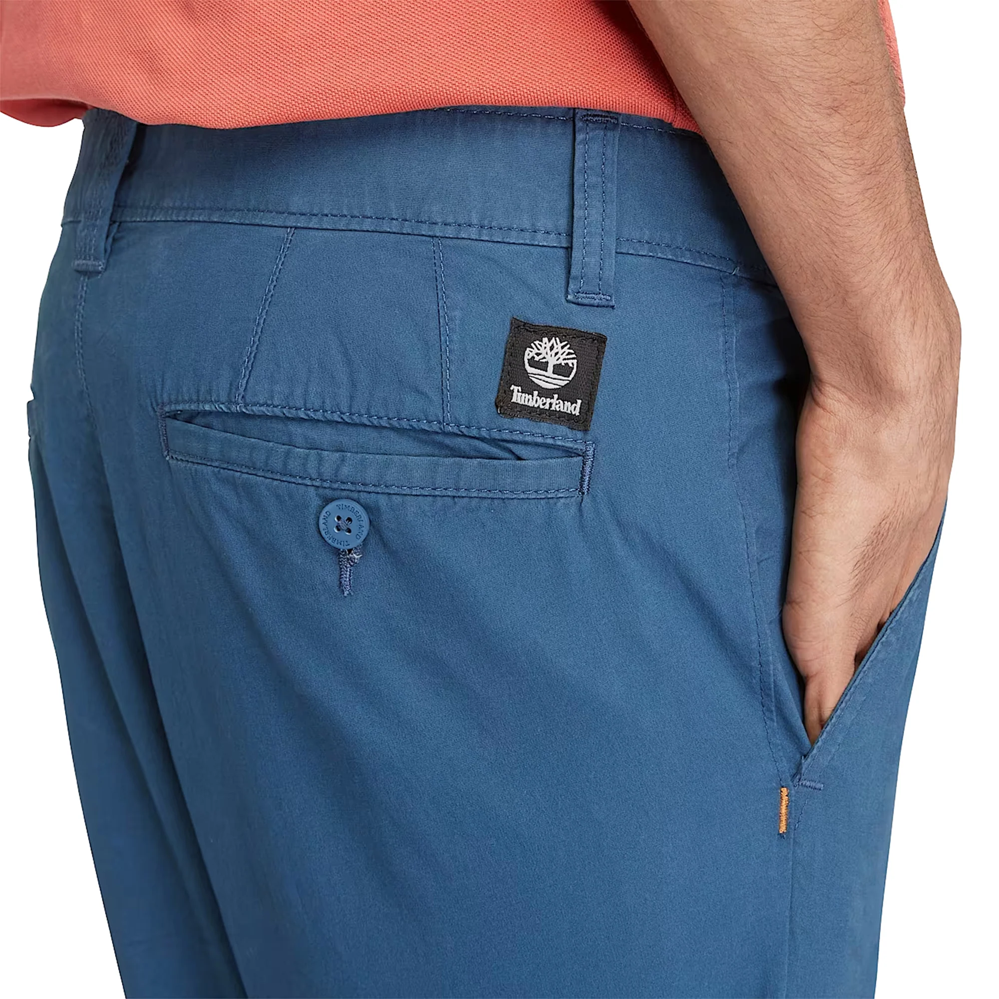 Pantaloni Chino Uomo in Popeline Blu - Image 4