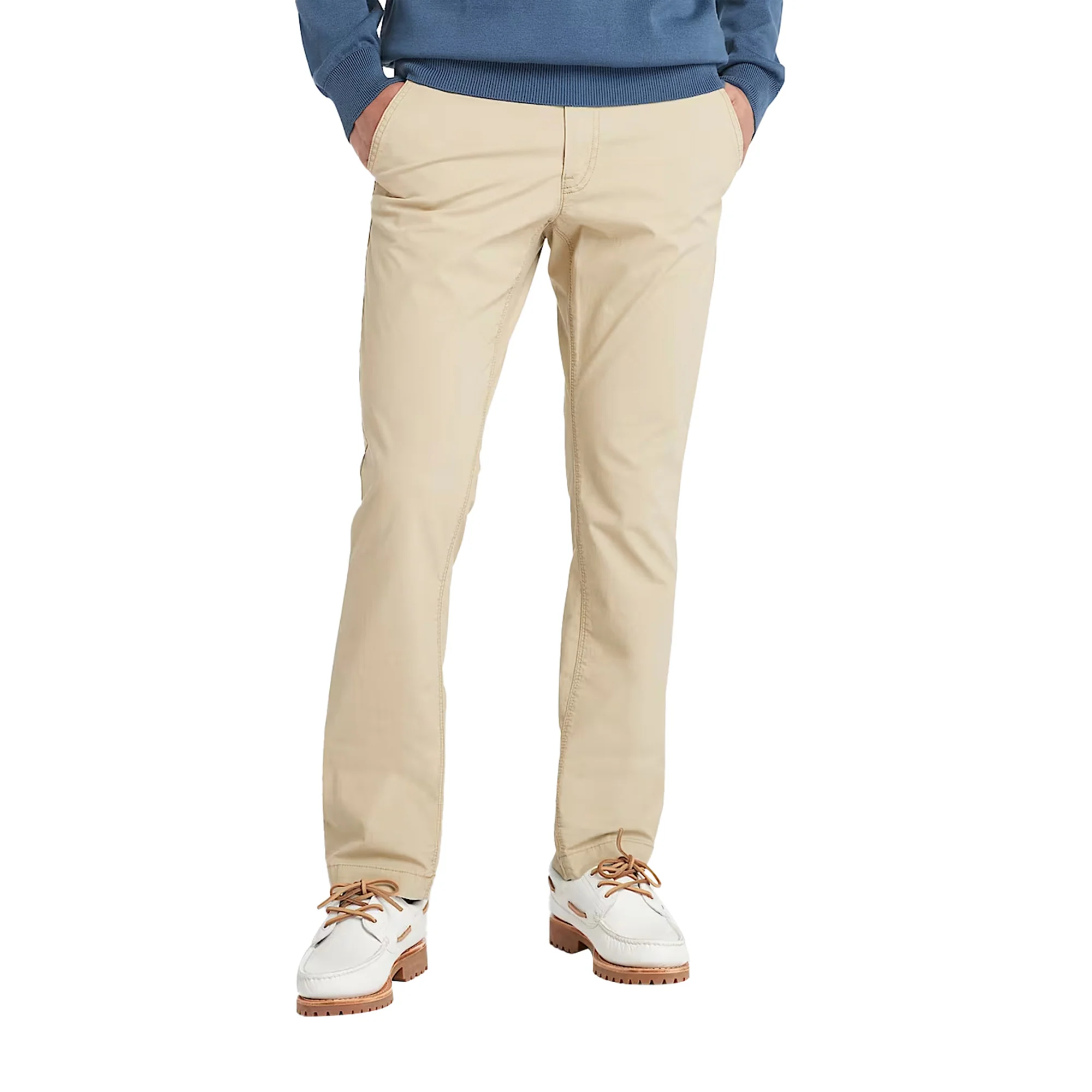 Pantaloni Chino Uomo in Popeline Beige - Image 2
