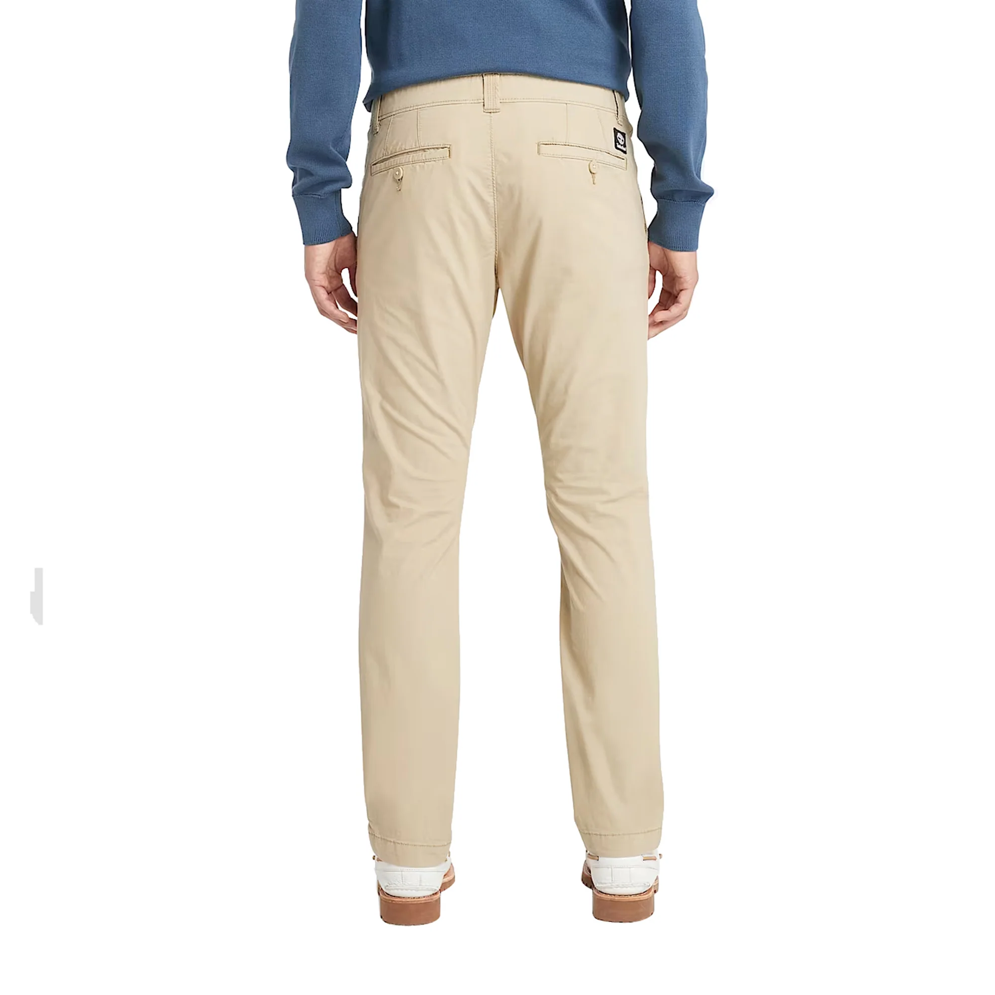 Pantaloni Chino Uomo in Popeline Beige - Image 3