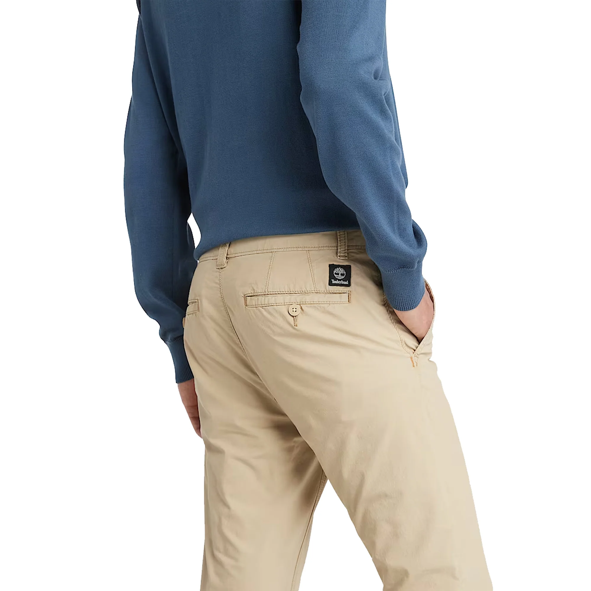 Pantaloni Chino Uomo in Popeline Beige - Image 4