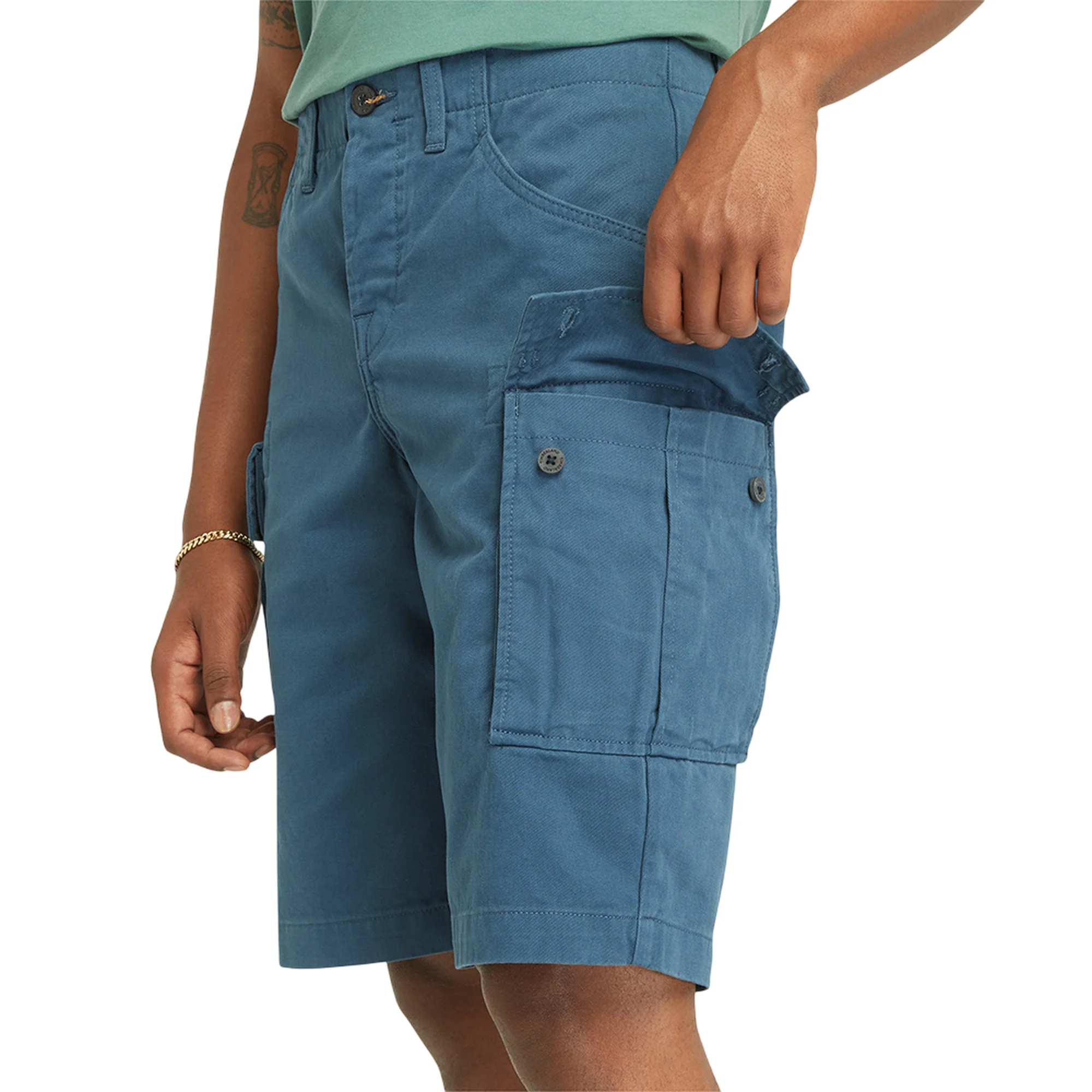 Shorts Cargo da Uomo in Twill Blu chiaro - Image 3