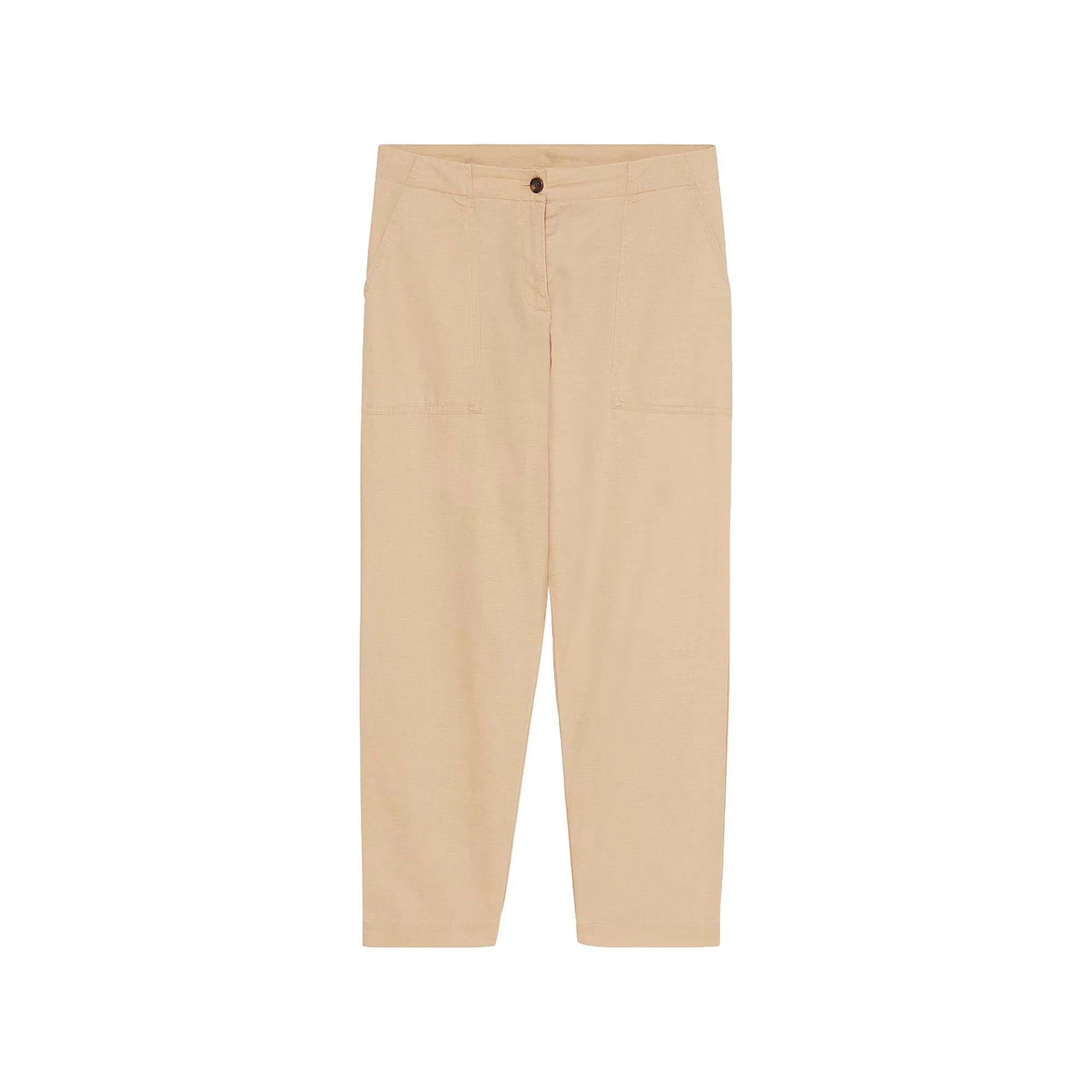Pantaloni in Lino Utility Fatigue da Donna in beige