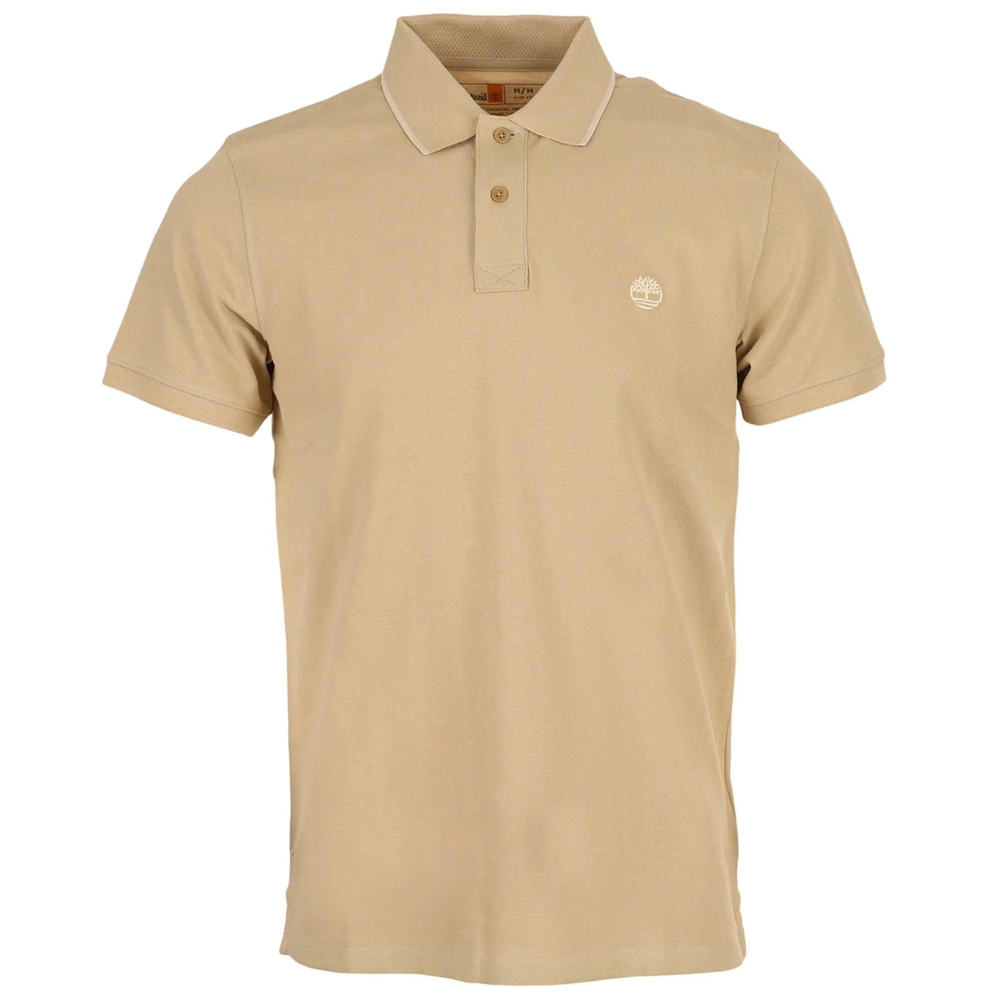 Polo regular in cotone da uomo con logo in beige