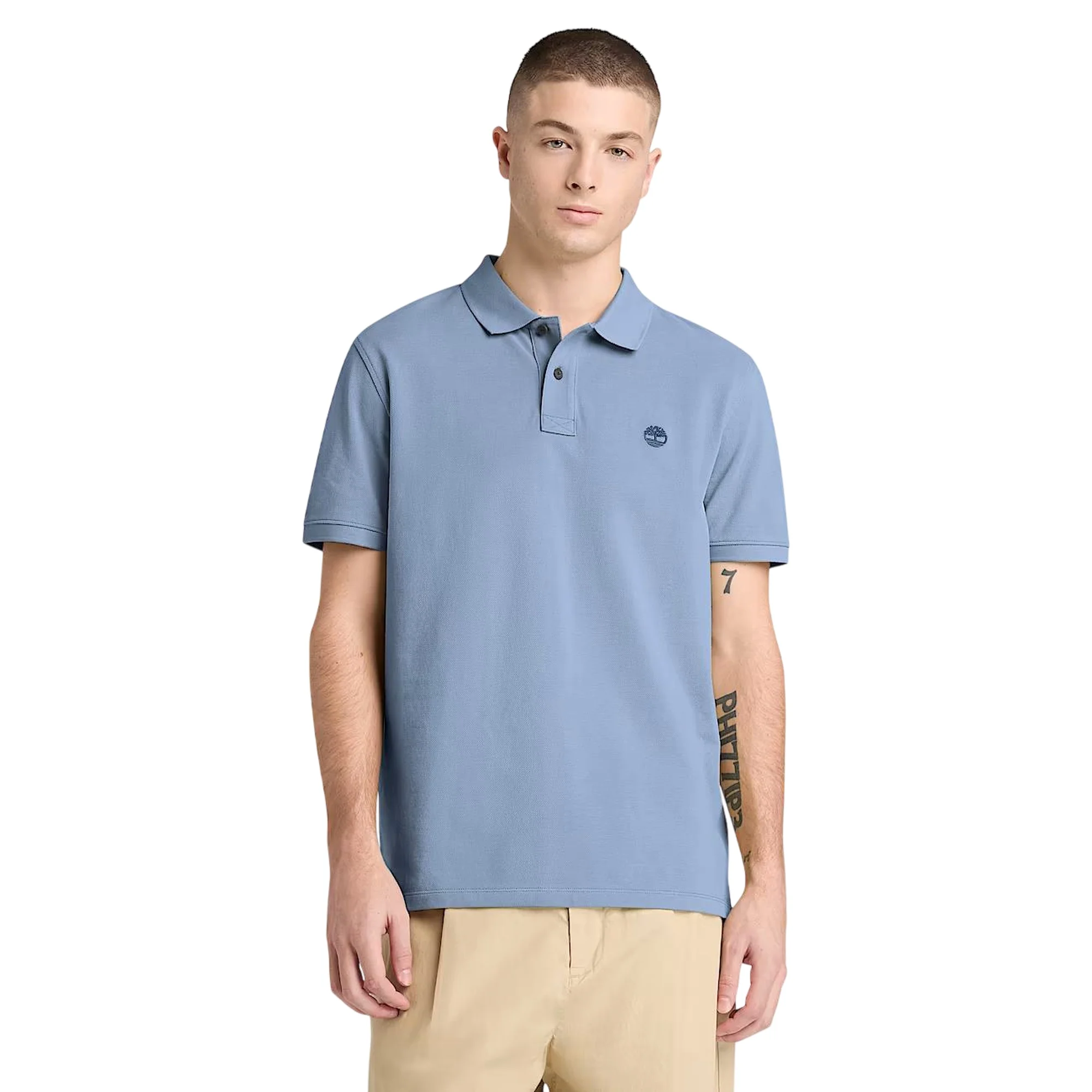 TIMBERLAND Polo MILLERS RIVER in piqué celeste - Image 3