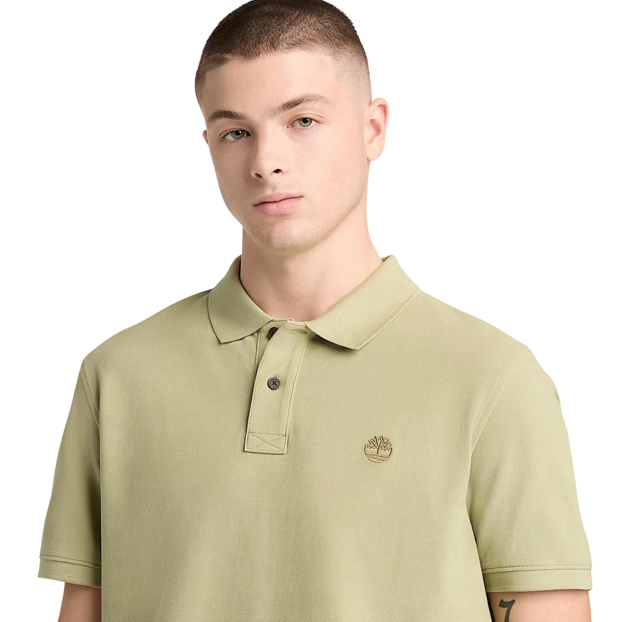 Polo Uomo Millers River in Piqué Verde - Image 3