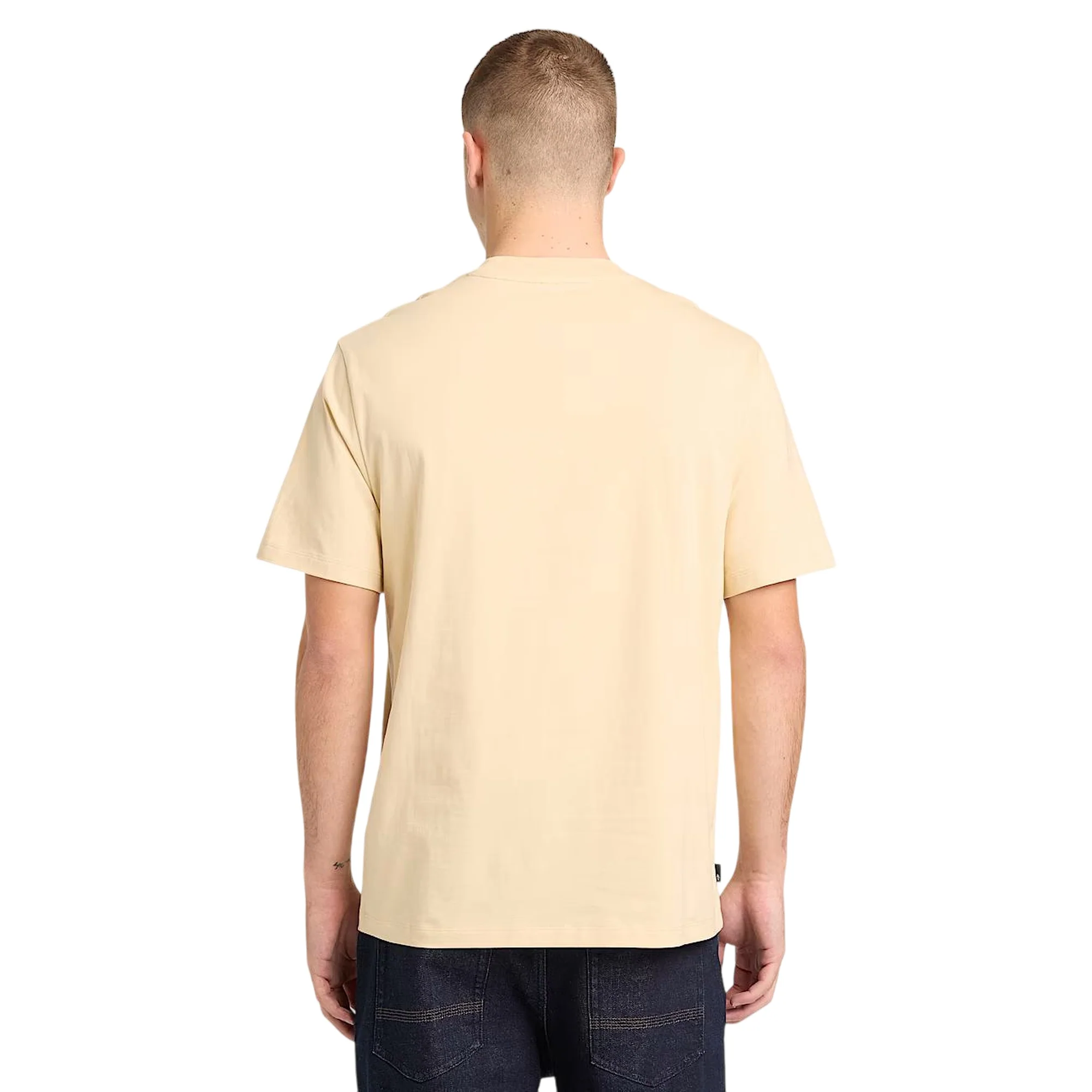 T-shirt Hampthon da uomo con logo ricamato in beige - Image 4