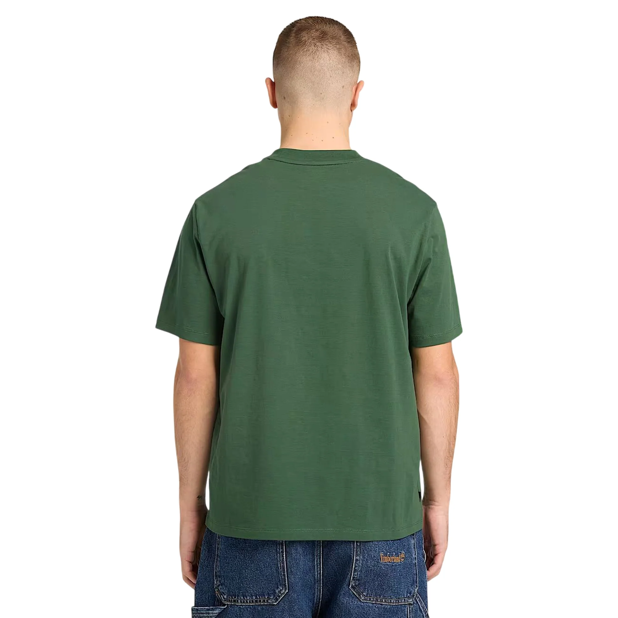 T-shirt Hampthon da uomo con logo ricamato in verde militare - Image 3