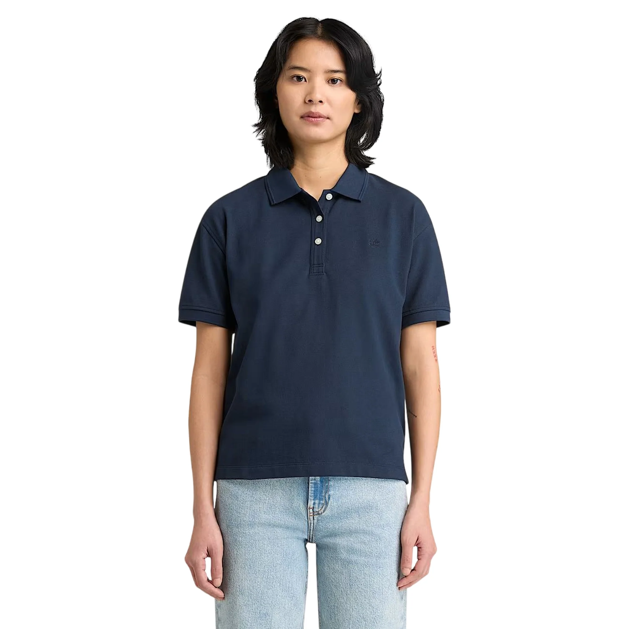 Polo in Piqué Blu da Donna - Image 2