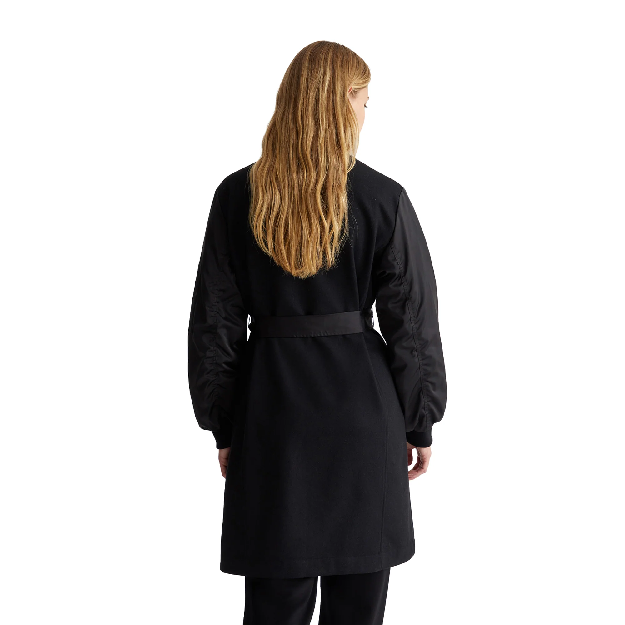 Cappotto Donna in lana e nylon Nero - Image 3