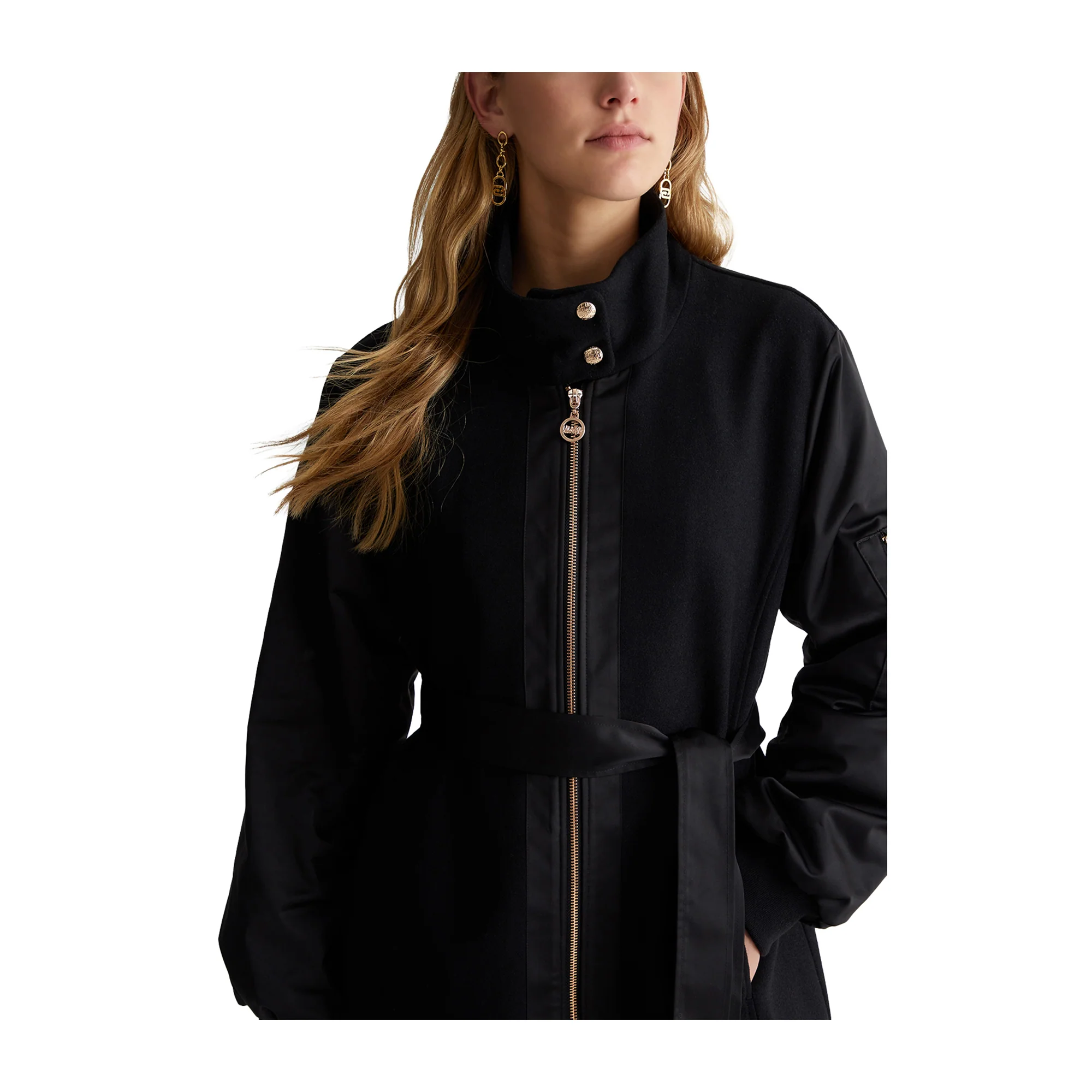 Cappotto Donna in lana e nylon Nero - Image 4