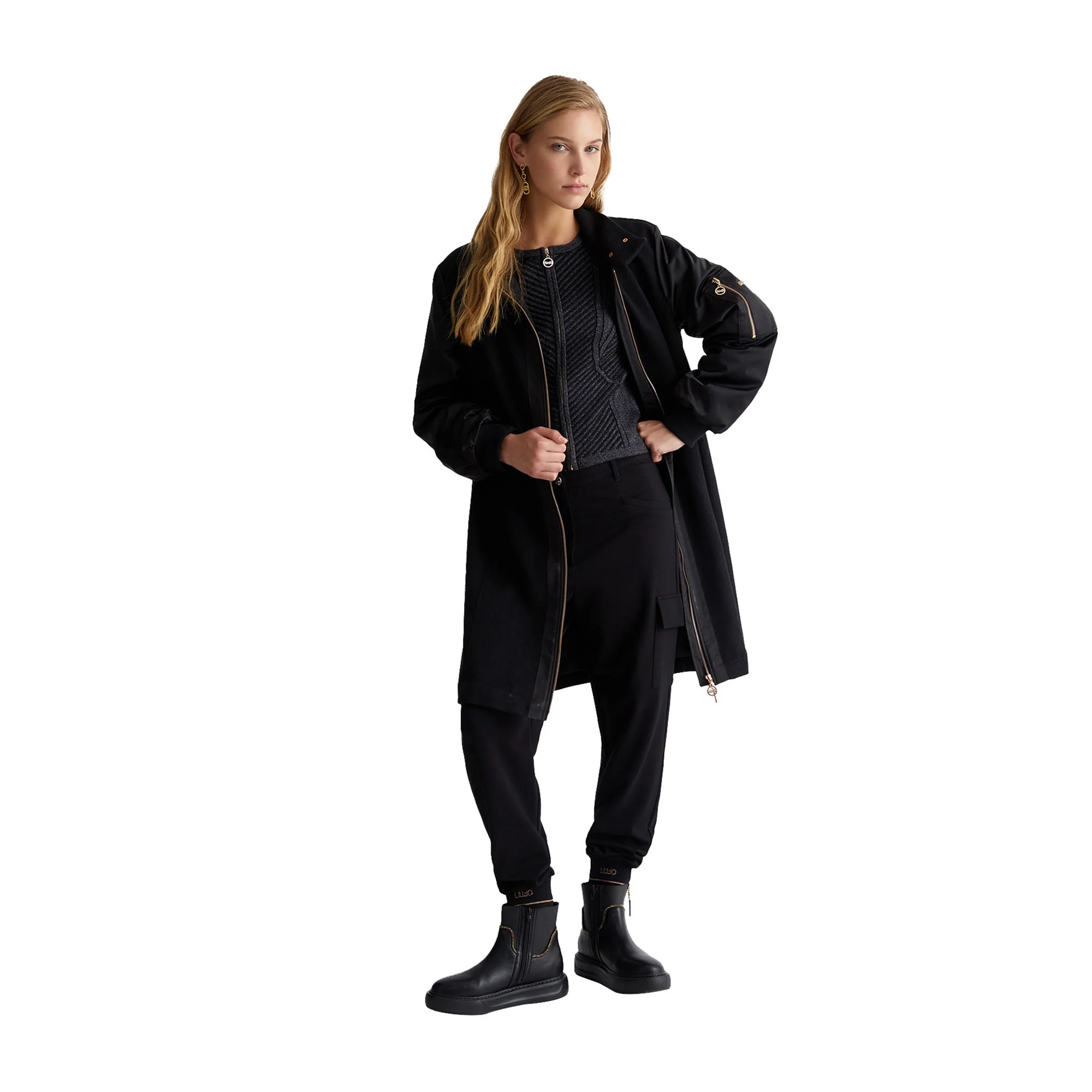 Cappotto Donna in lana e nylon Nero - Image 6