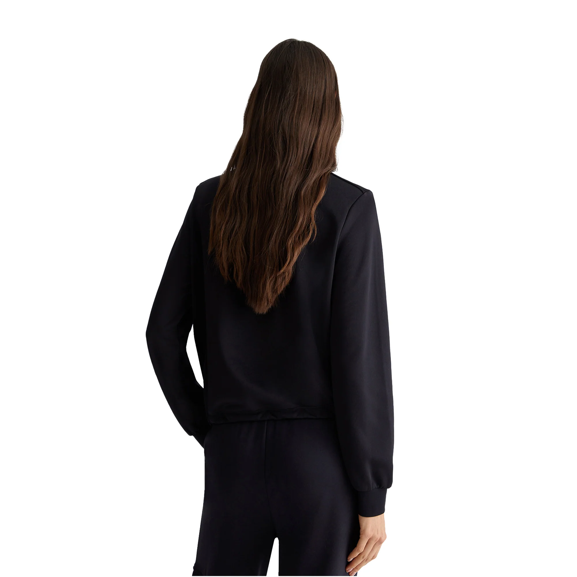Felpa aperta con zip Nera - Image 3