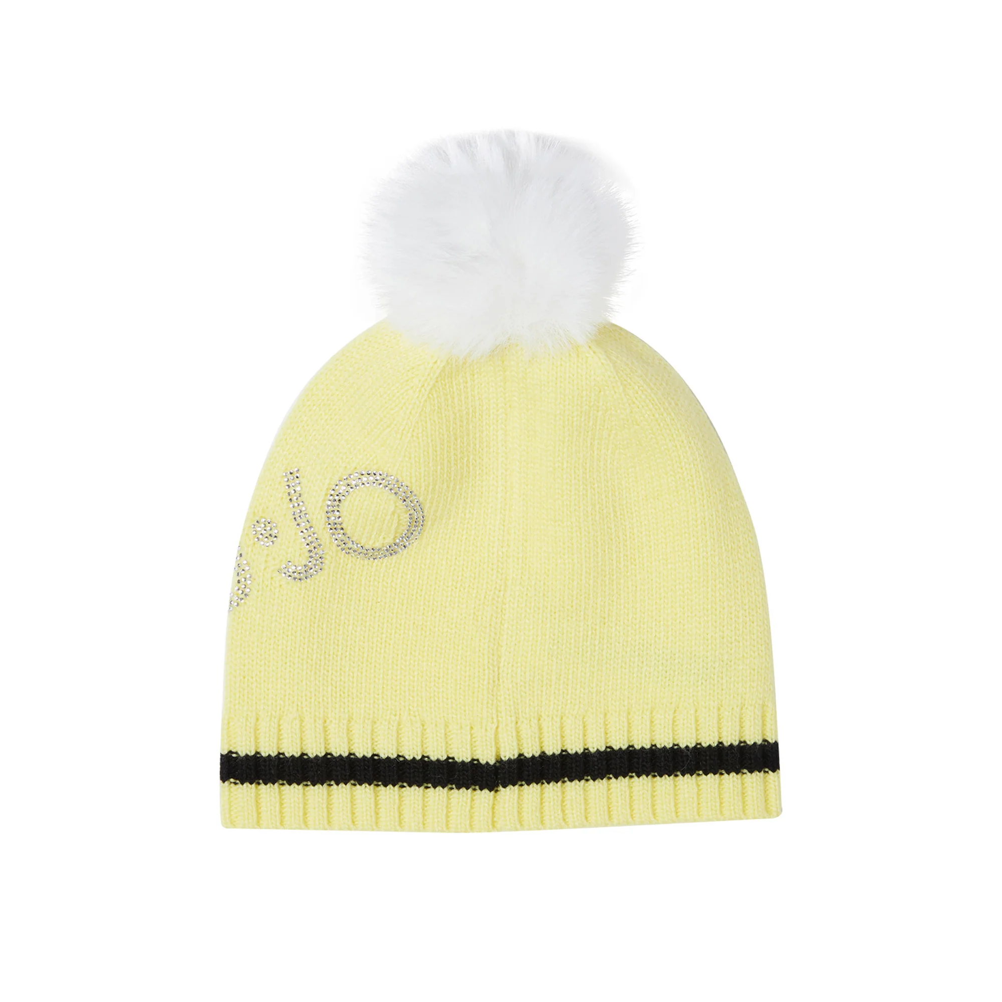Berretto Donna giallo con pon-pon bianco - Image 2