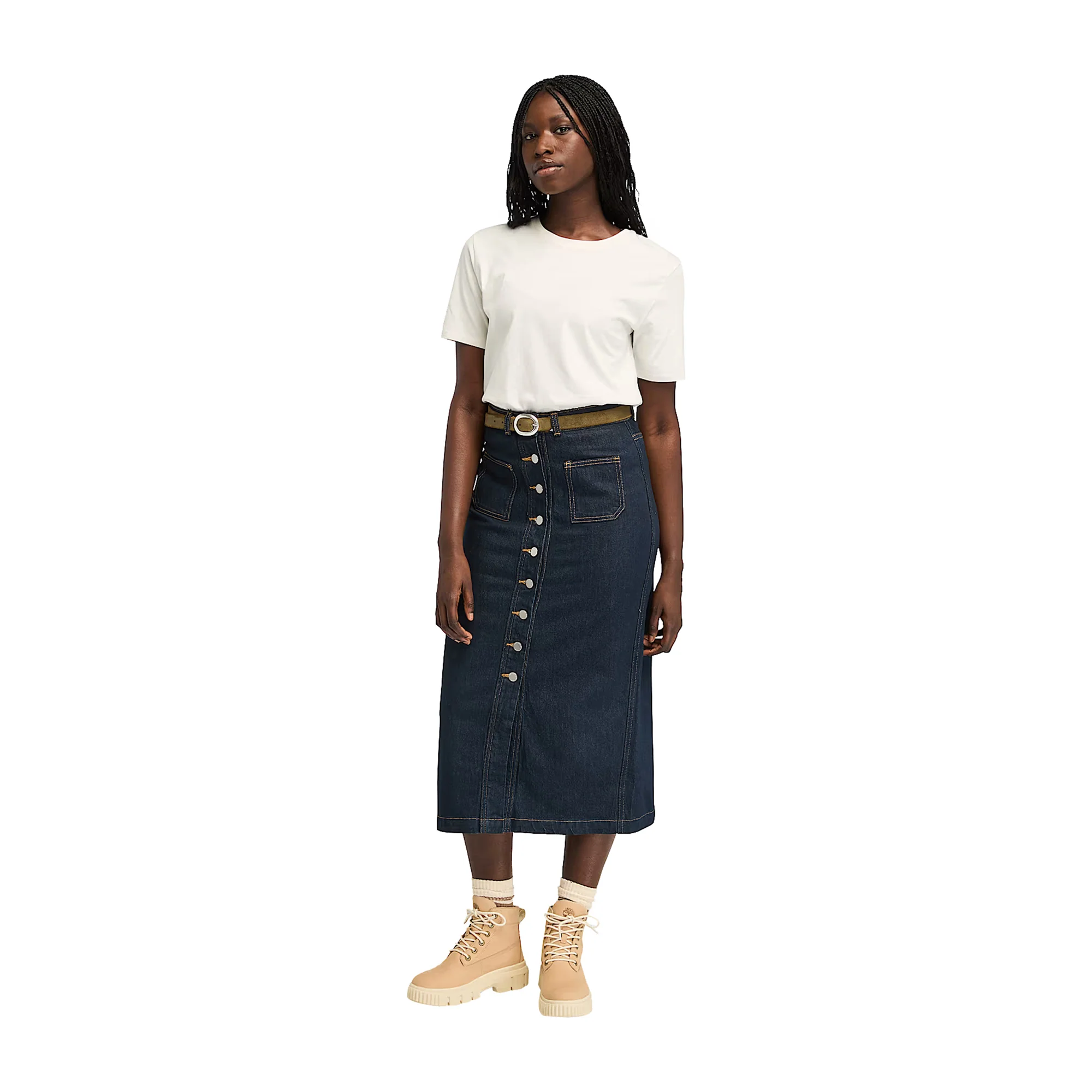 Gonna Lunga Donna in Denim Refibra - Image 7