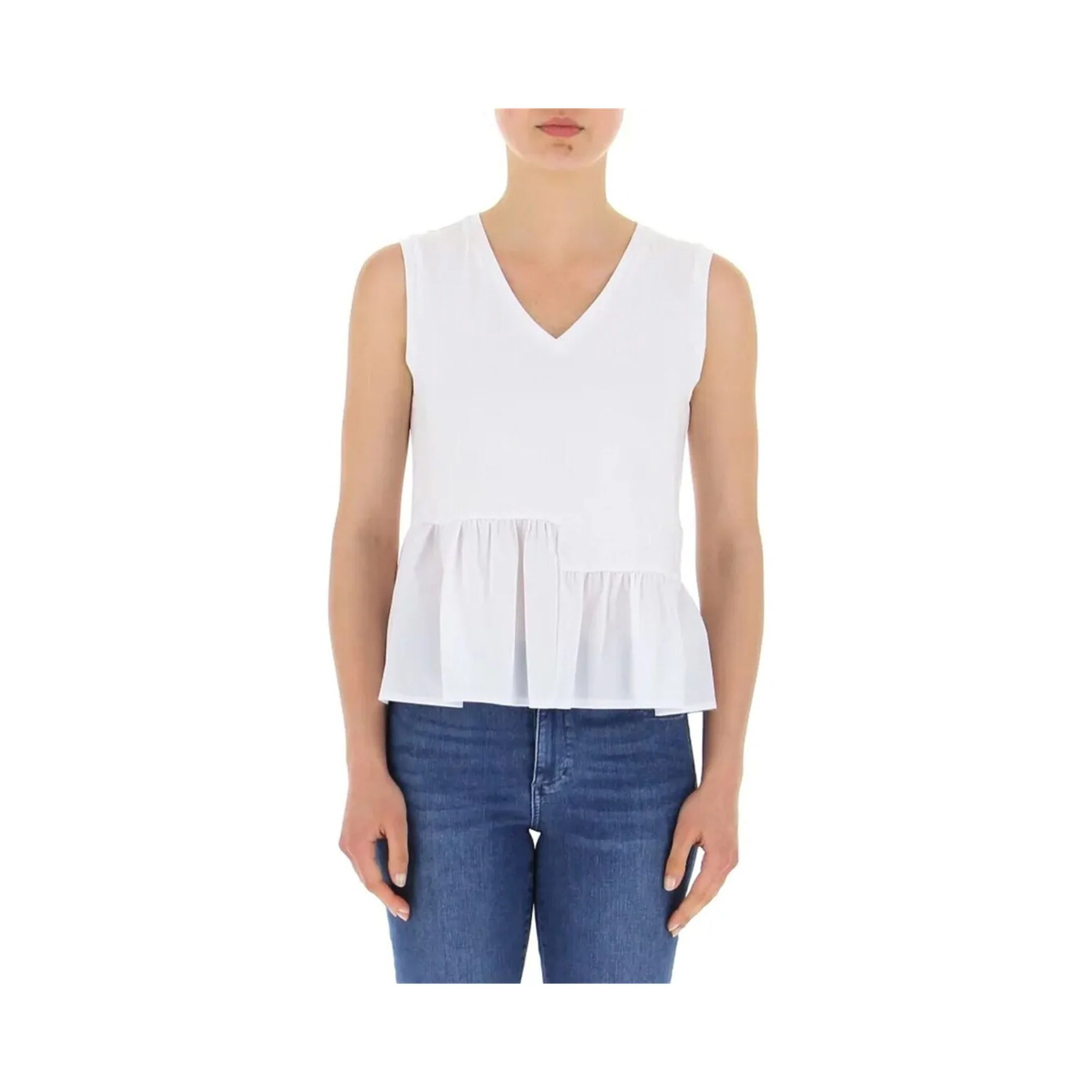 Top Donna con balza asimmetrica