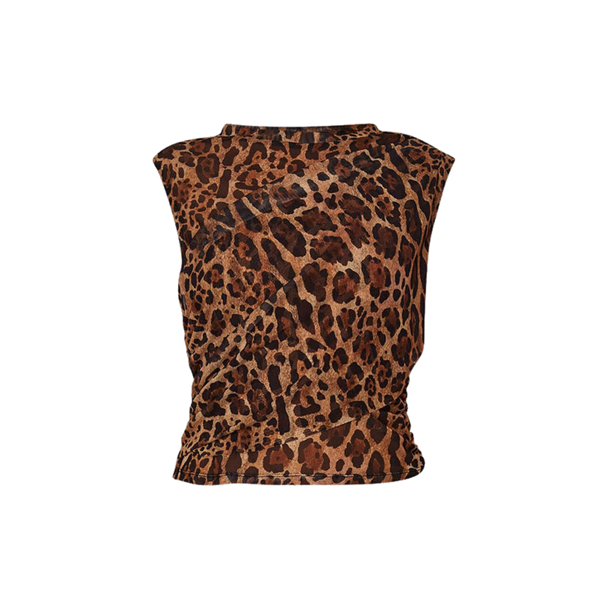 Crop top Donna animalier in tulle