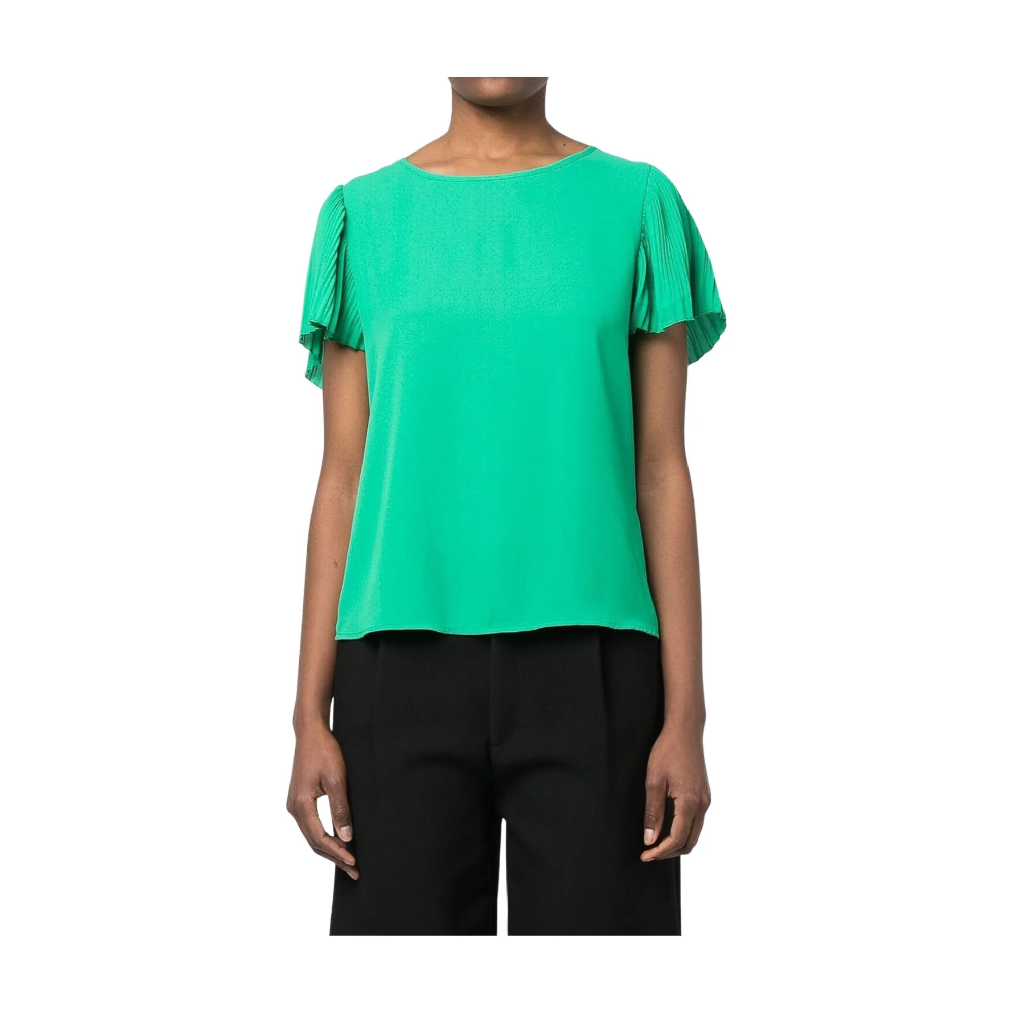 Blusa donna in tinta unita con oblò sul retro - Image 5