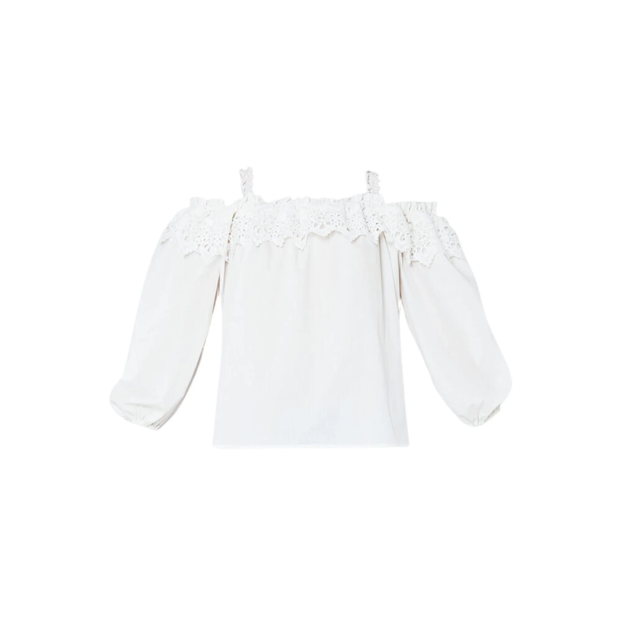 Blusa Donna in pizzo tinta unita