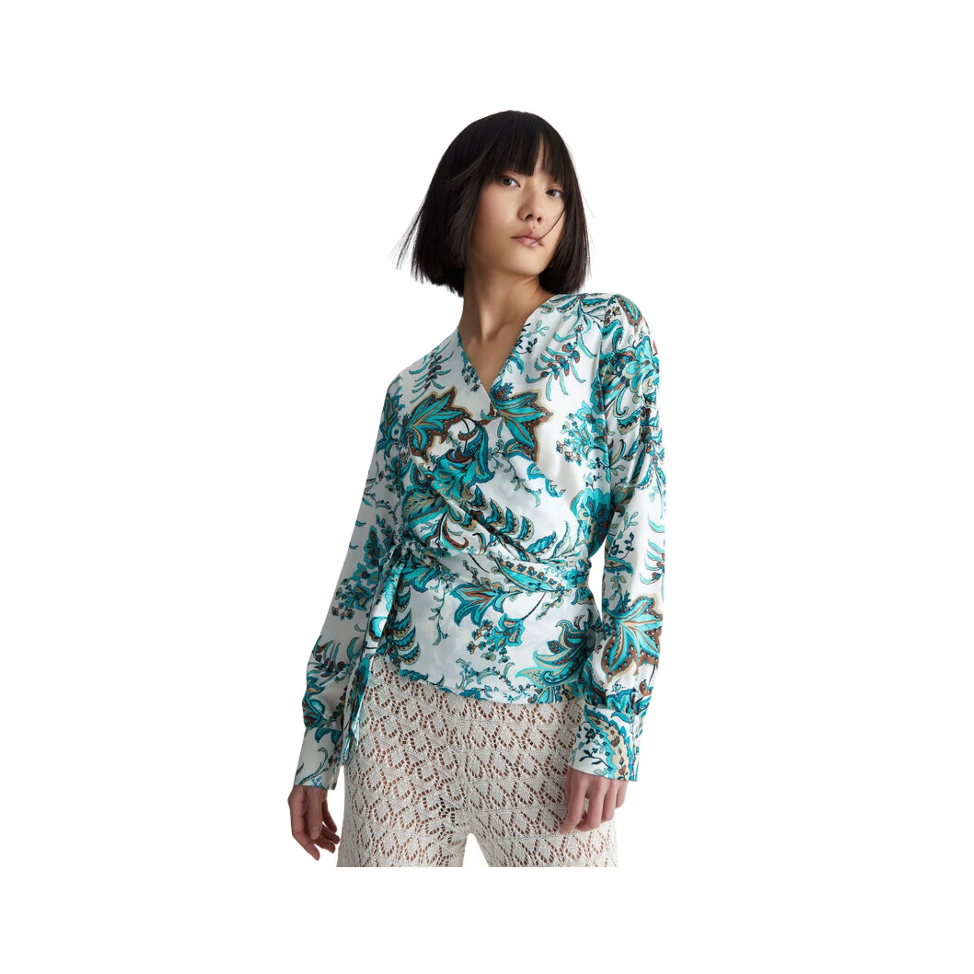 Blusa Donna incrociata a fantasia - Image 2