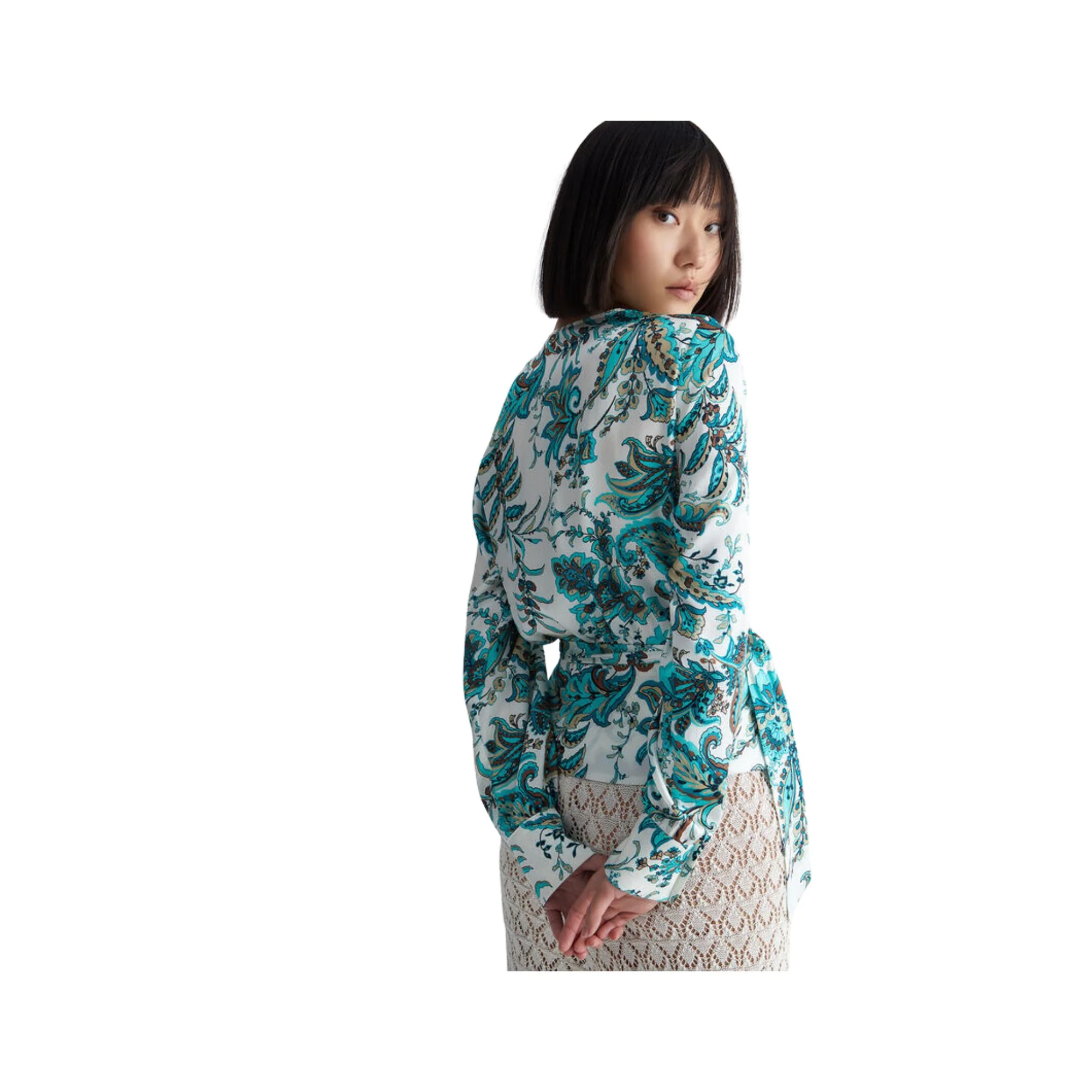 Blusa Donna incrociata a fantasia - Image 3