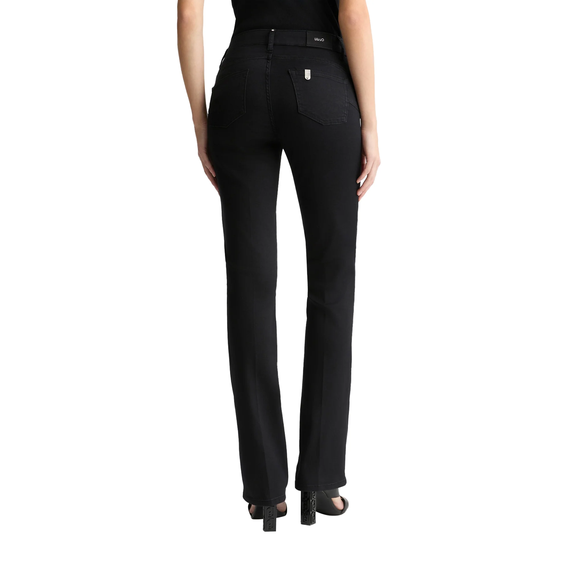 Jeans Donna Bootcut con strass Nero - Image 3