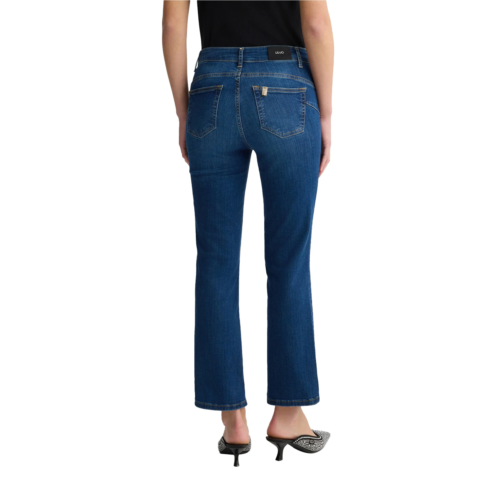 Jeans Donna bootcut a vita alta denim scuro - Image 3