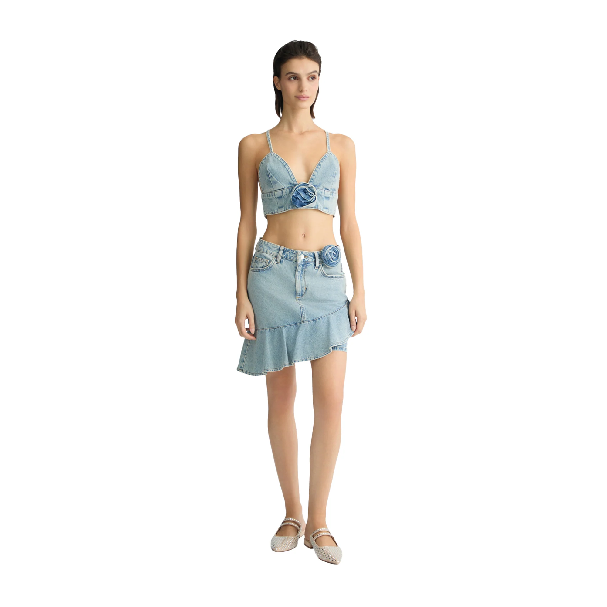 Minigonna Donna in denim lavaggio used - Image 5